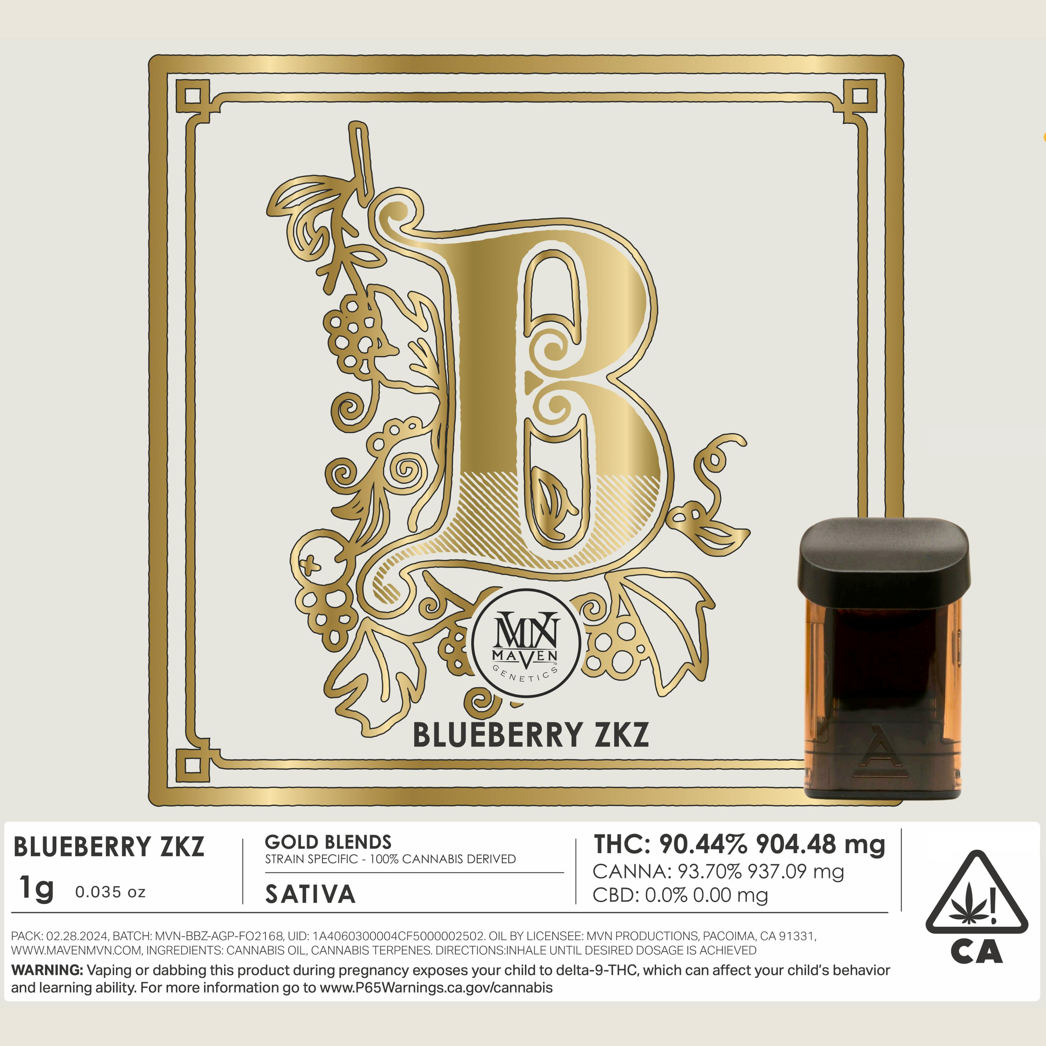 Blueberry Zkz Gold Blend Airgraft Pod [1g] - image 1