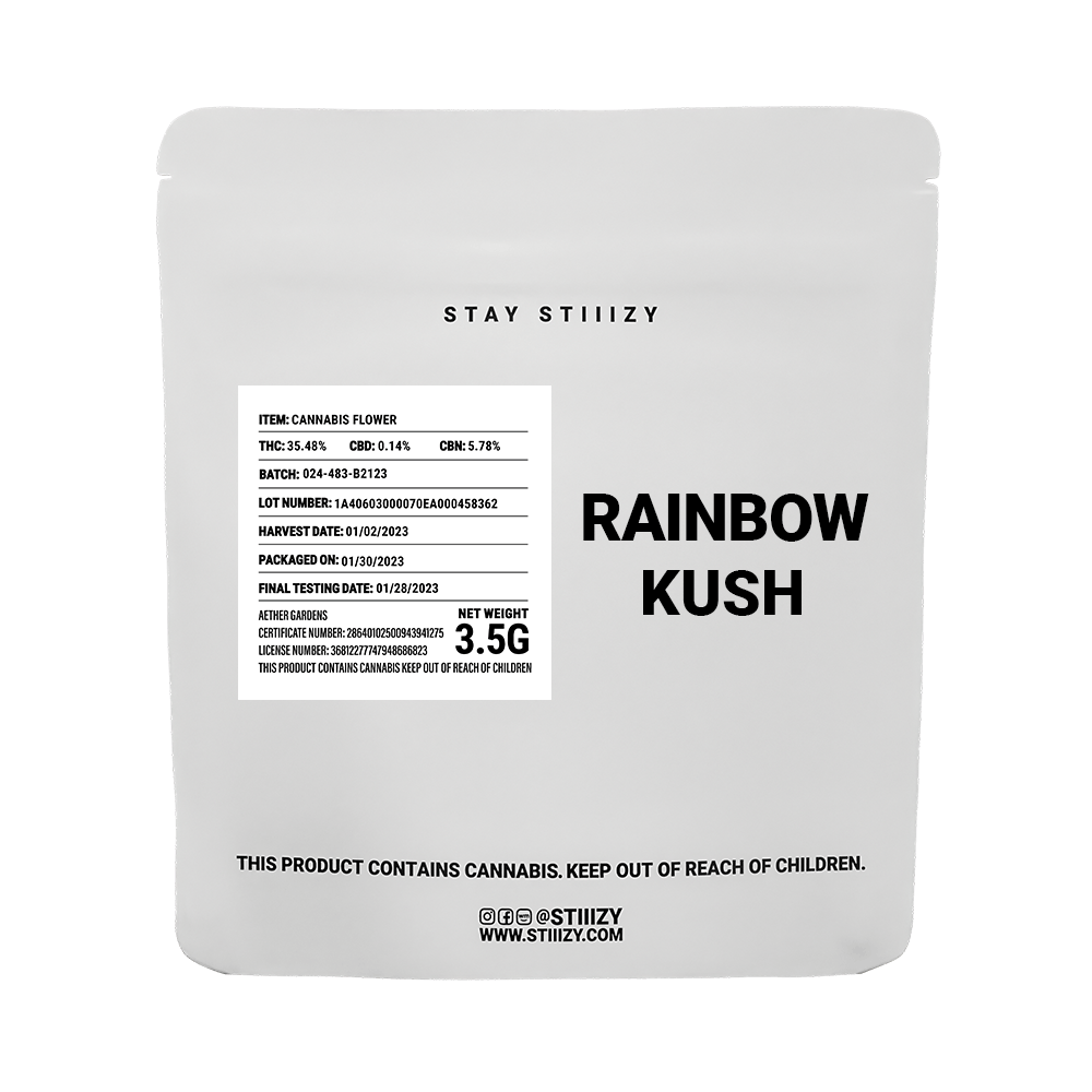 - RAINBOW KUSH - 3.5G White Label Mylar - image 1
