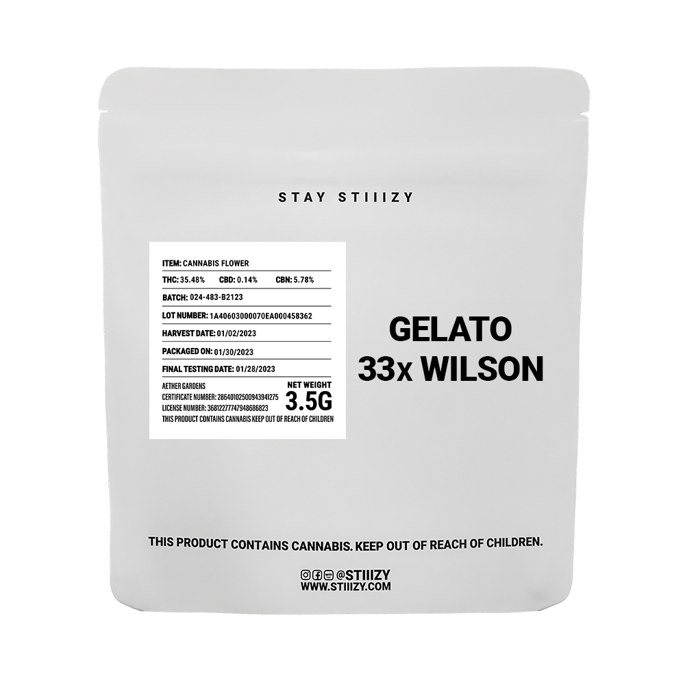 - GELATO 33X WILSON - 3.5G White Label Mylar - image 2