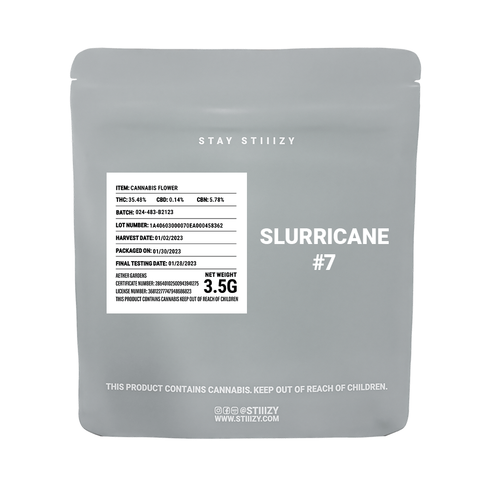 - SLURRICANE #7 - 3.5G Grey Label Mylar - image 1