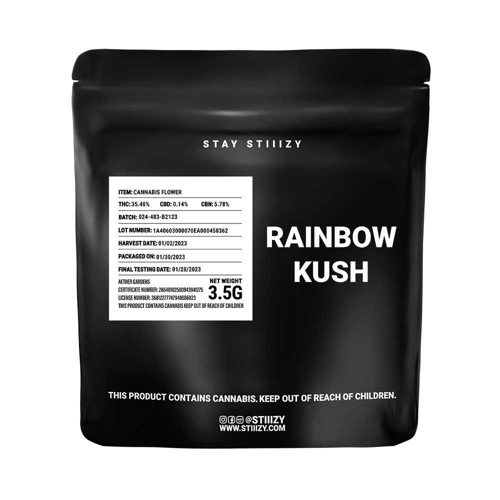 - RAINBOW KUSH - 3.5G Black Label Mylar - image 1