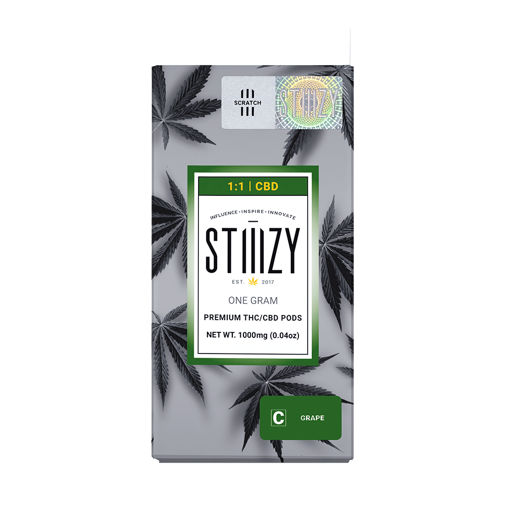 Vape Cartridge - GRAPE 1G 1:1 (CBD/THC) Original Pod - STIIIZY - image 2