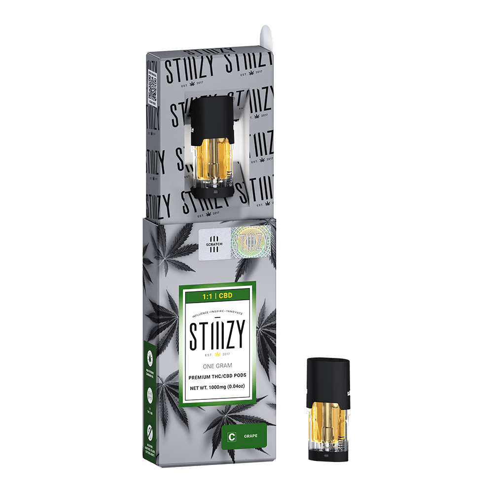 Vape Cartridge - GRAPE 1G 1:1 (CBD/THC) Original Pod - STIIIZY - image 1