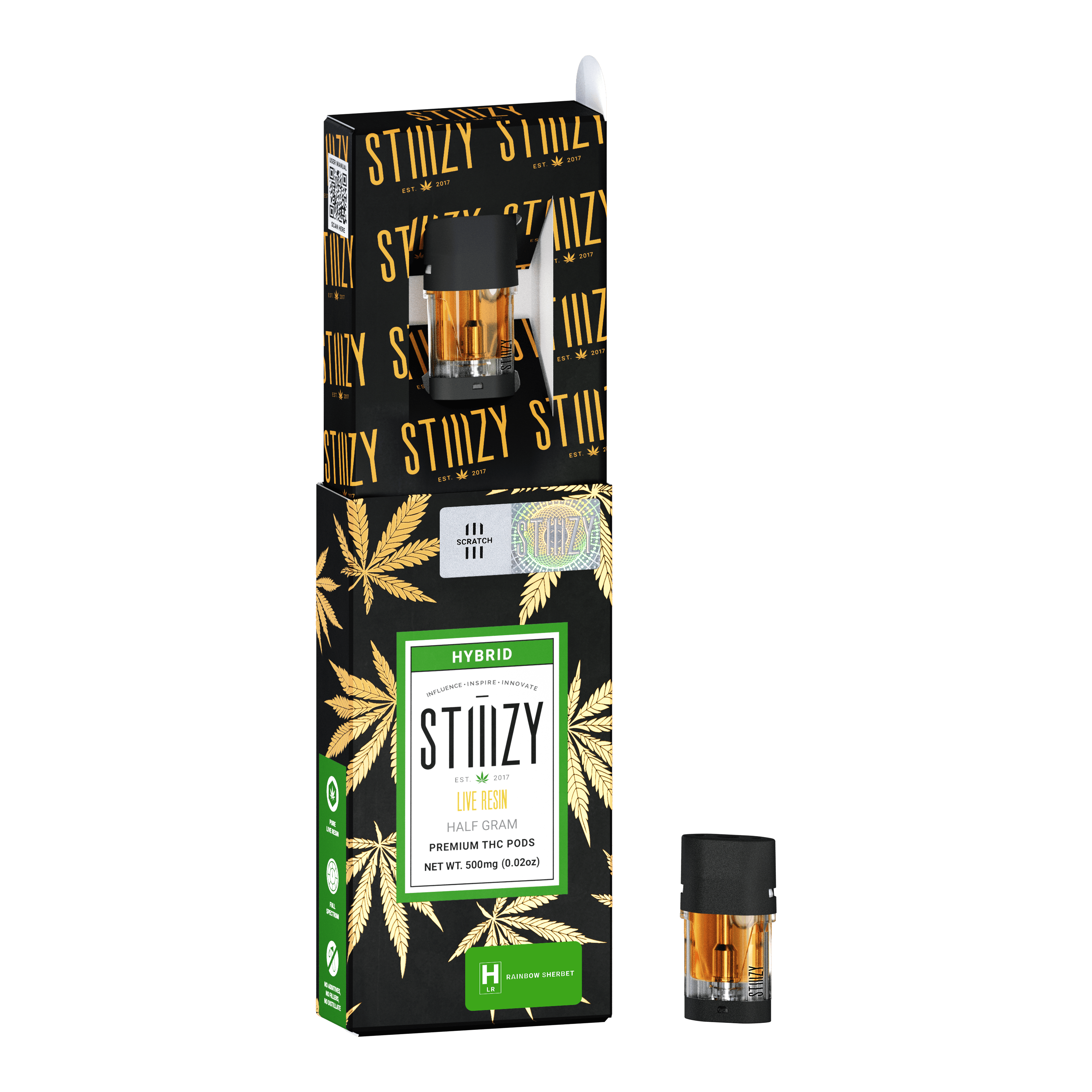 Vape Cartridge - RAINBOW SHERBET .5G Live Resin Pod - STIIIZY - image 3