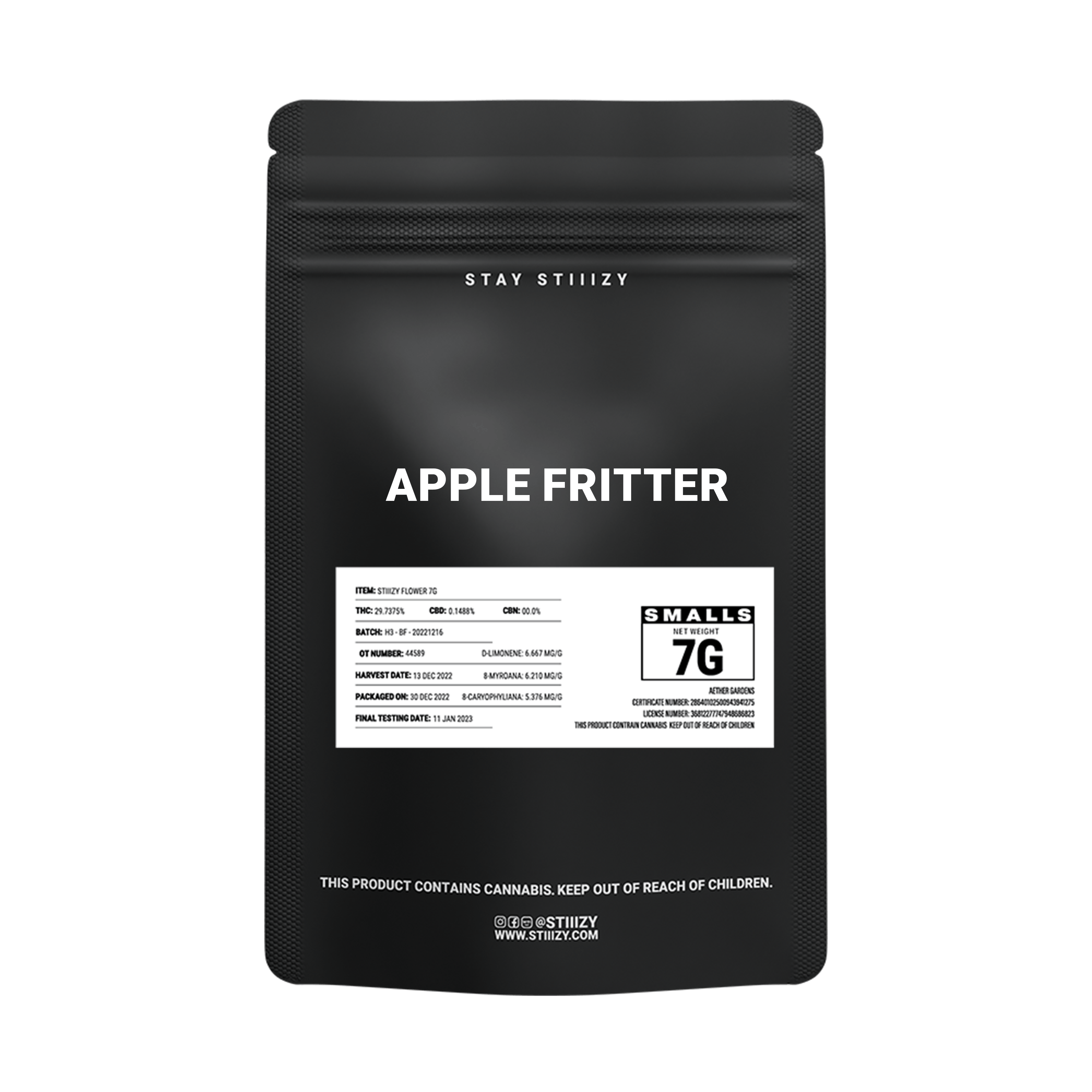 - APPLE FRITTER - 7G Black Label Mylar - image 2
