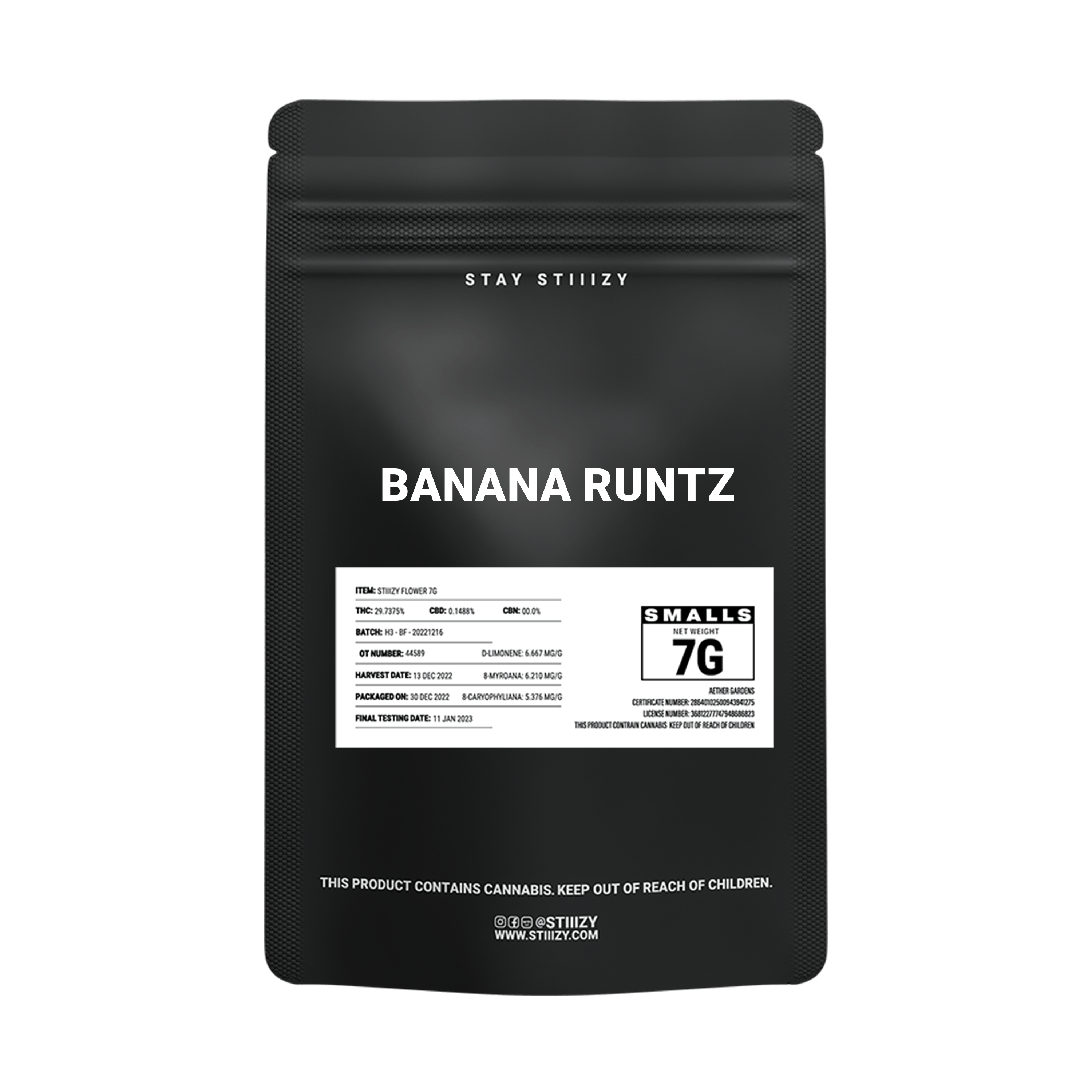 - BANANA RUNTZ - 7G Black Label Mylar - image 2