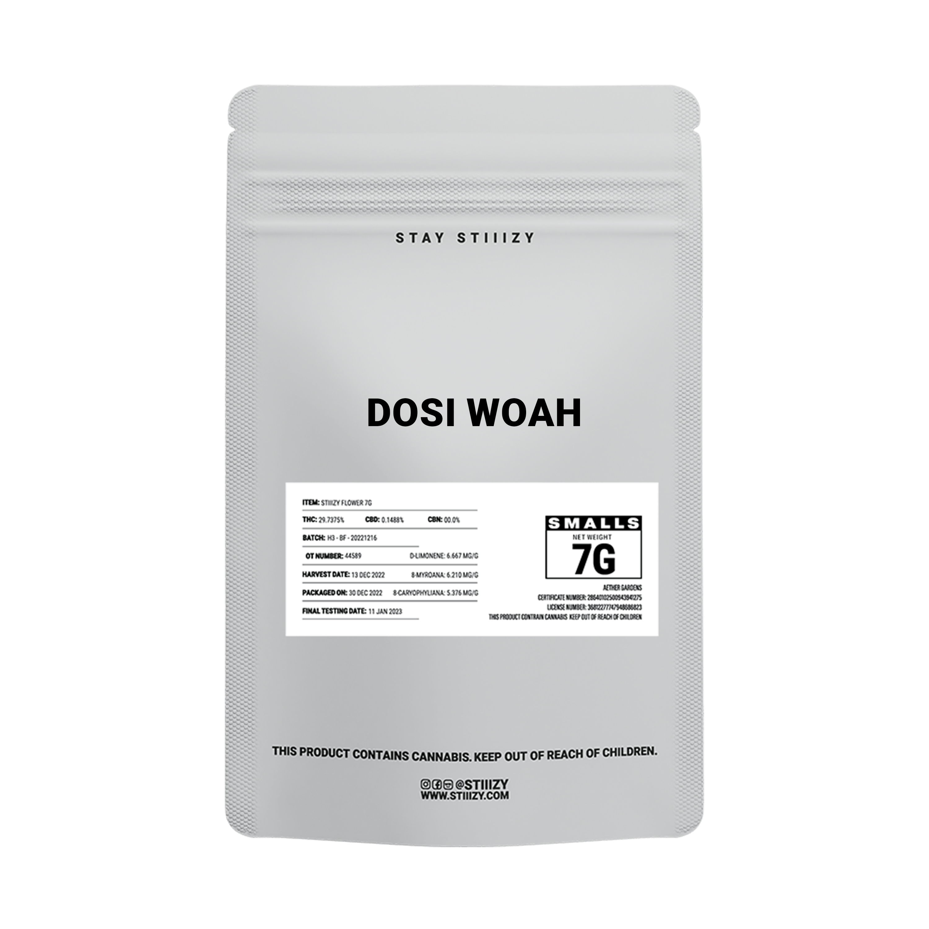 - DOSI WOAH - 7G White Label Mylar - image 2