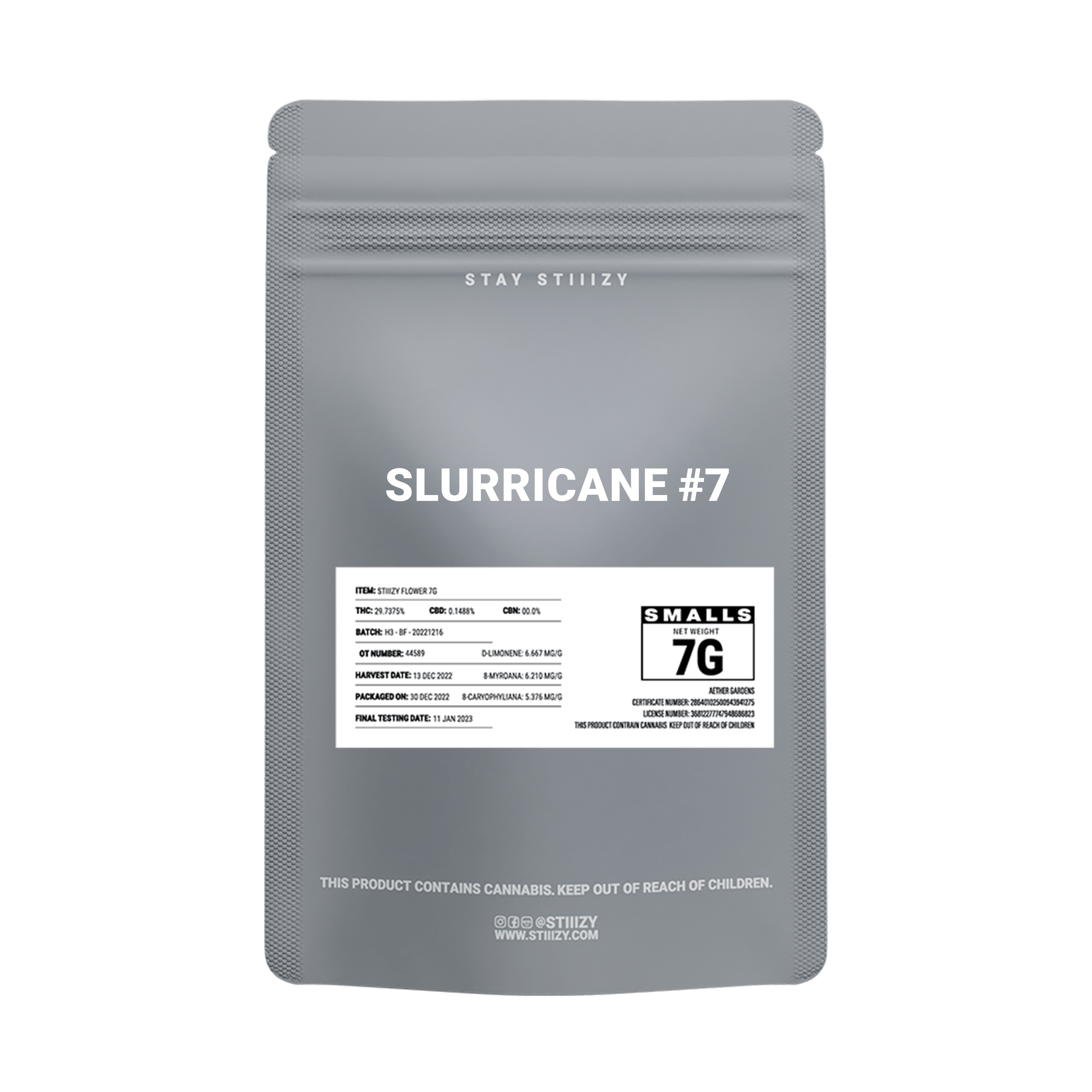 - SLURRICANE #7 - 7G Grey Label Mylar - image 2