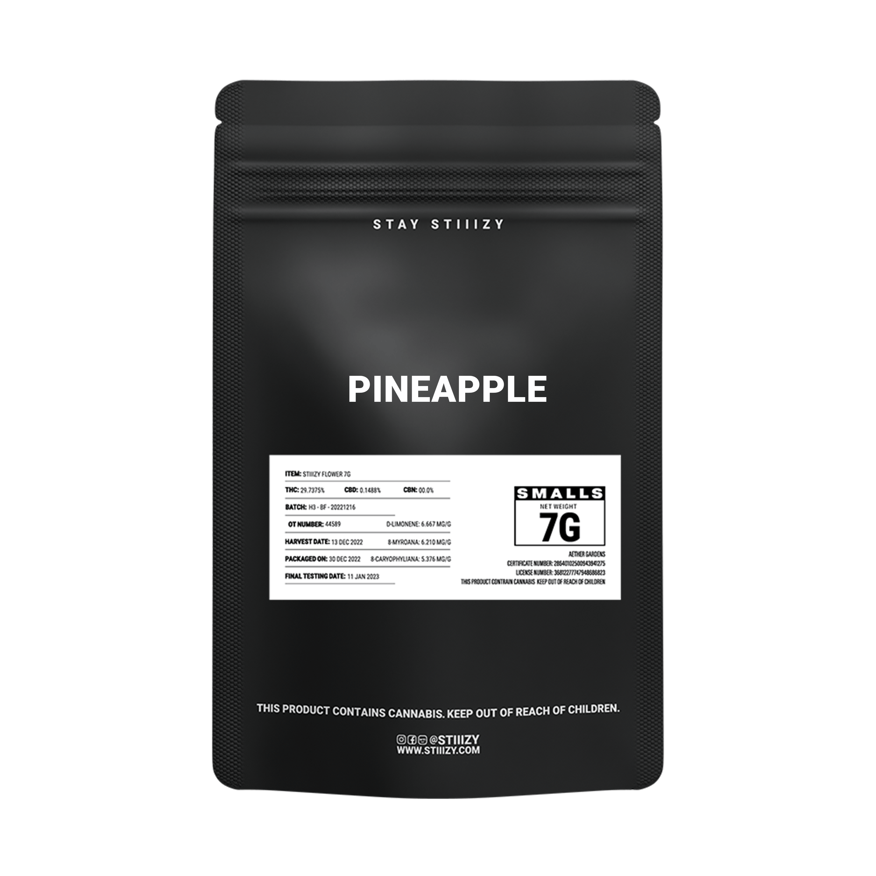 - PINEAPPLE - 7G Black Label Mylar - image 2