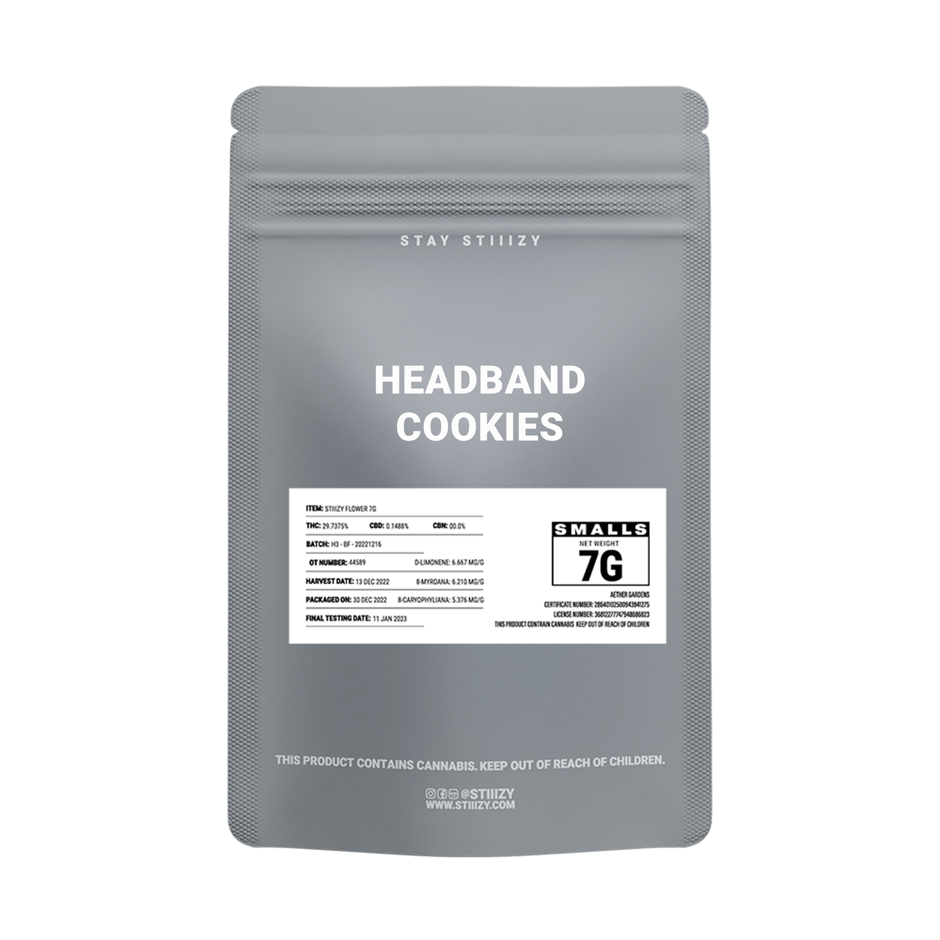 - HEADBAND COOKIES - 7G Grey Label Mylar - image 2