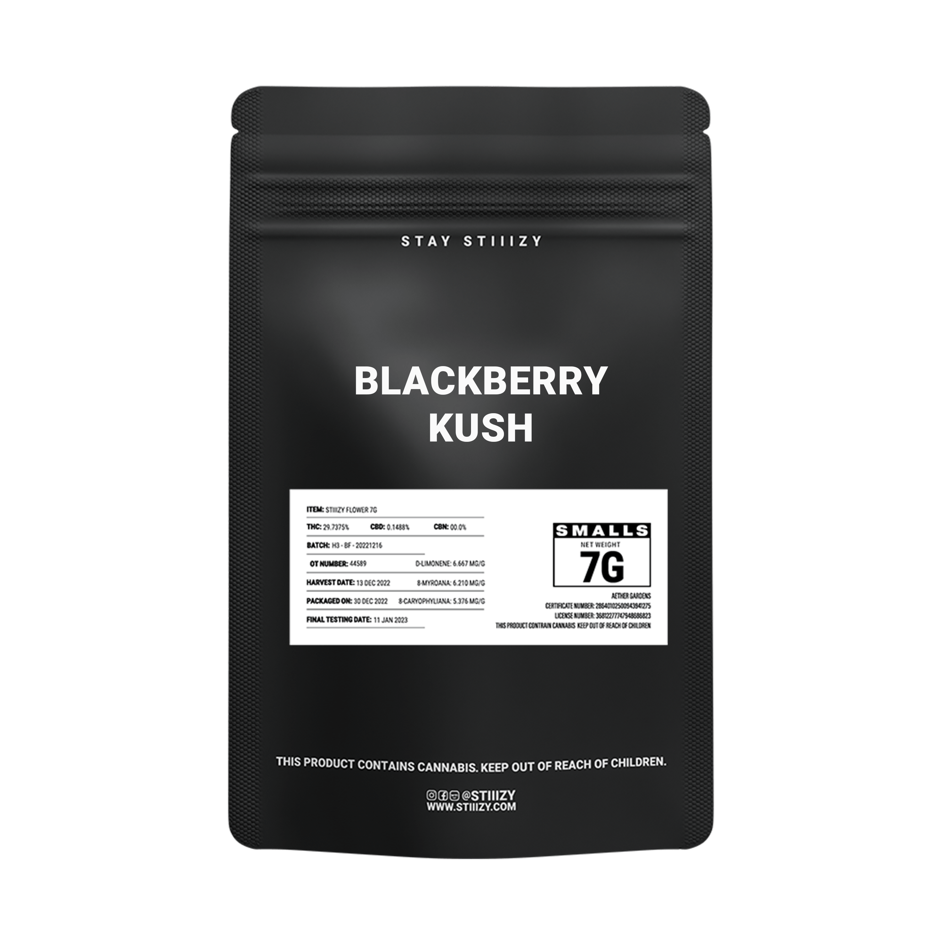 - BLACKBERRY KUSH - 7G Black Label Mylar - image 2