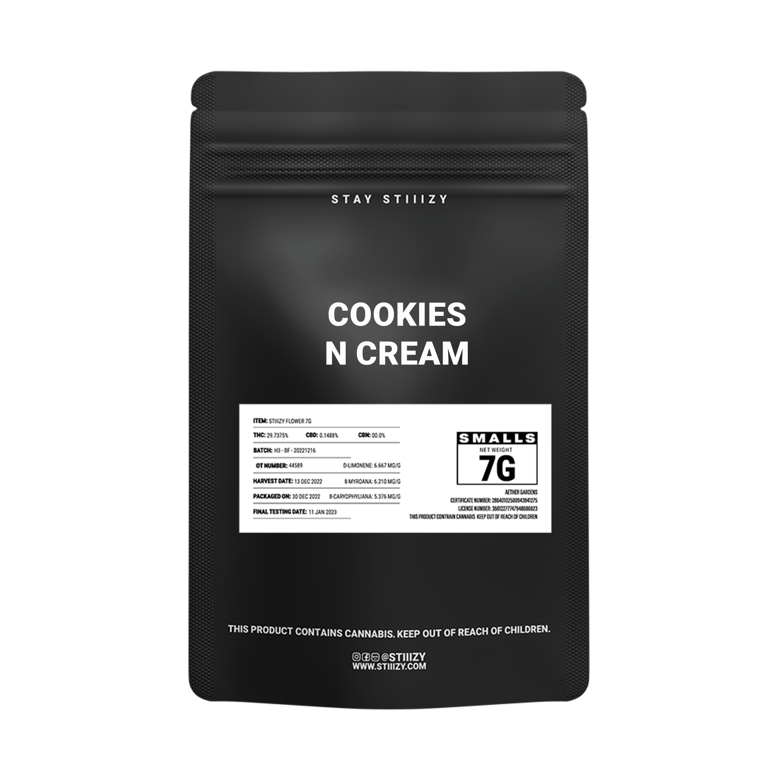 - COOKIES & CREAM - 7G Black Label Mylar - image 2