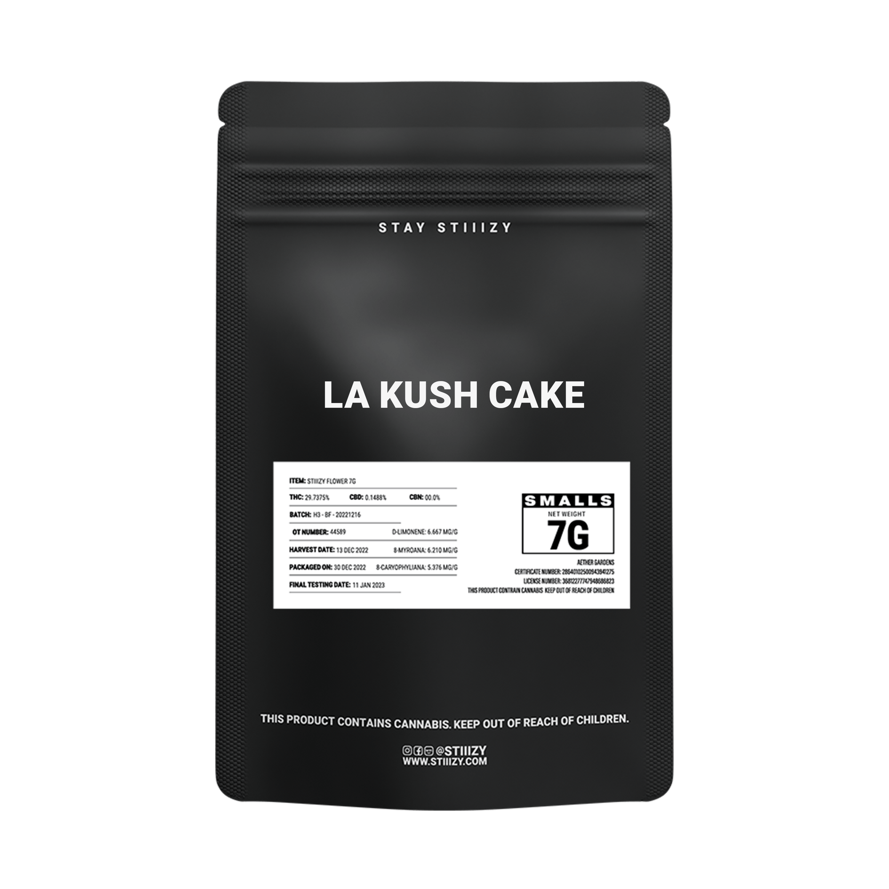 - LA KUSH CAKE - 7G Black Label Mylar - image 2