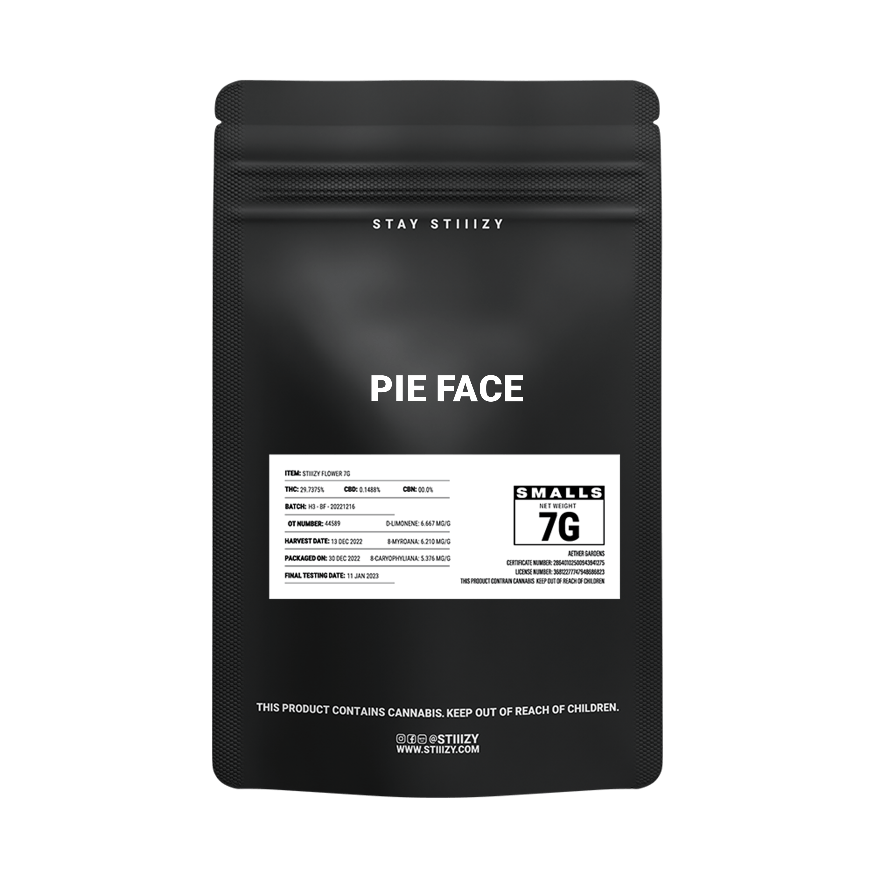 - PIE FACE - 7G Black Label Mylar - image 2