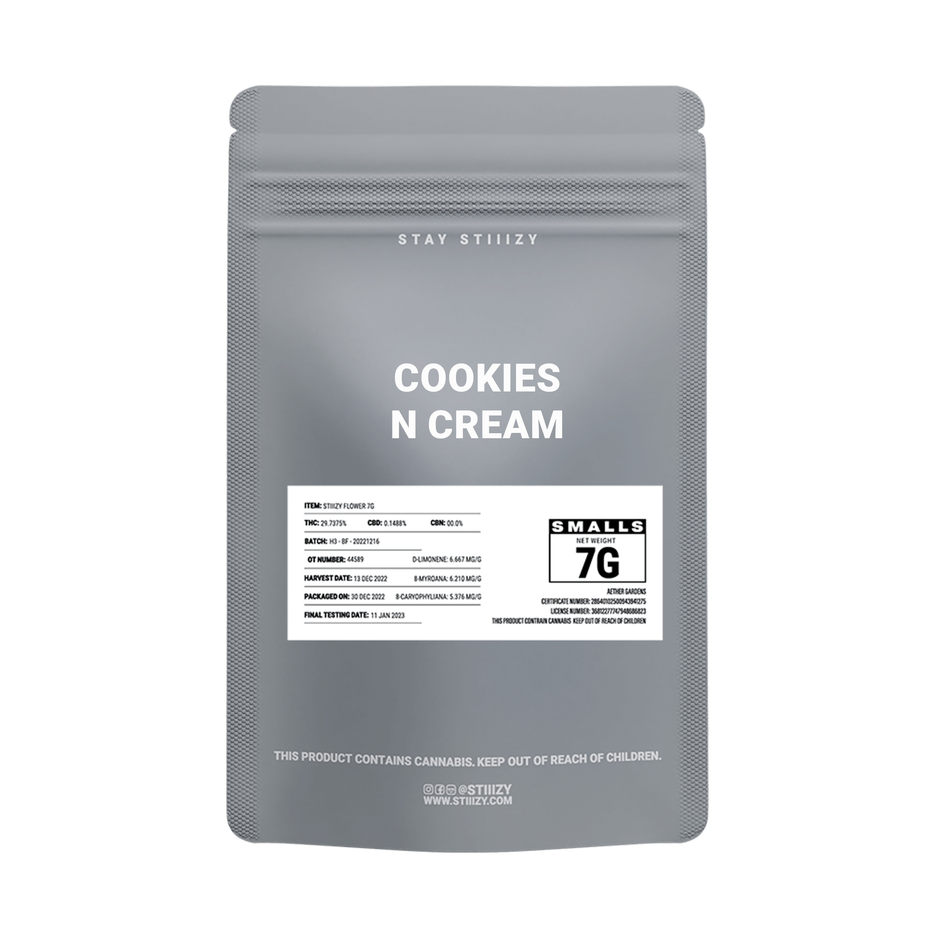 - COOKIES & CREAM - 7G Grey Label Mylar - image 2