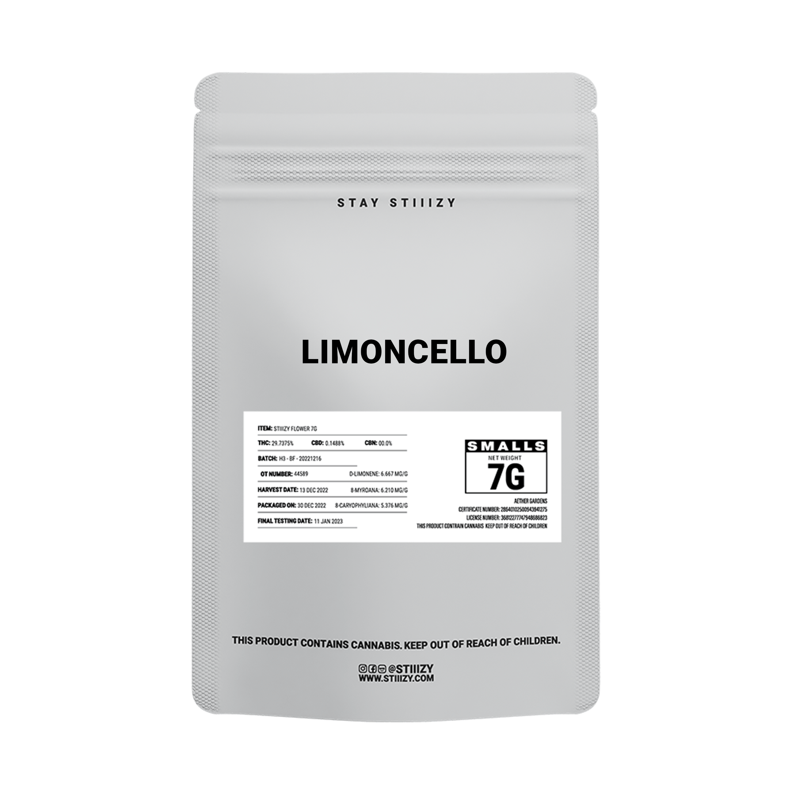 - LIMONCELLO- 7G White Label Mylar - image 2