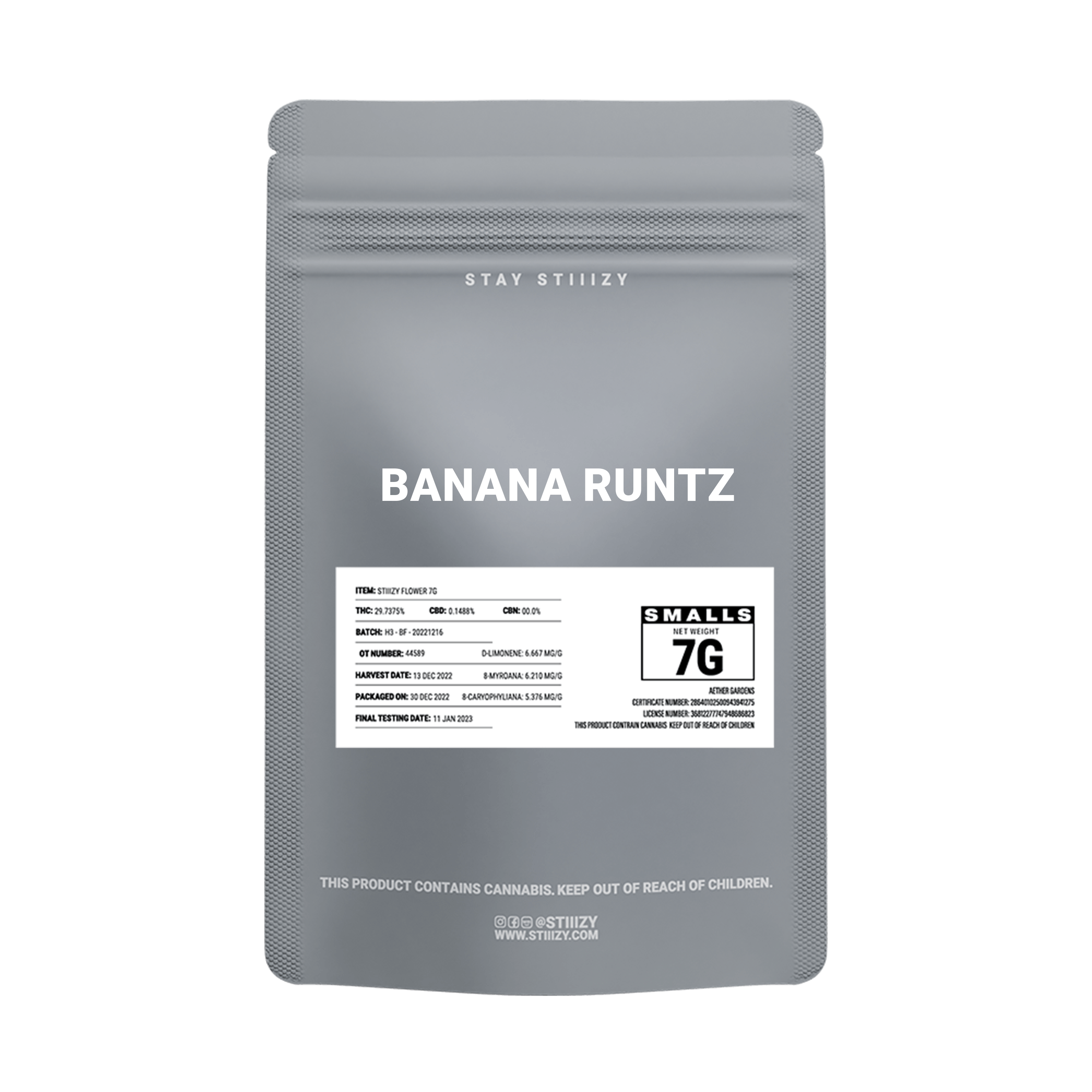 - BANANA RUNTZ - 7G Grey Label Mylar - image 2