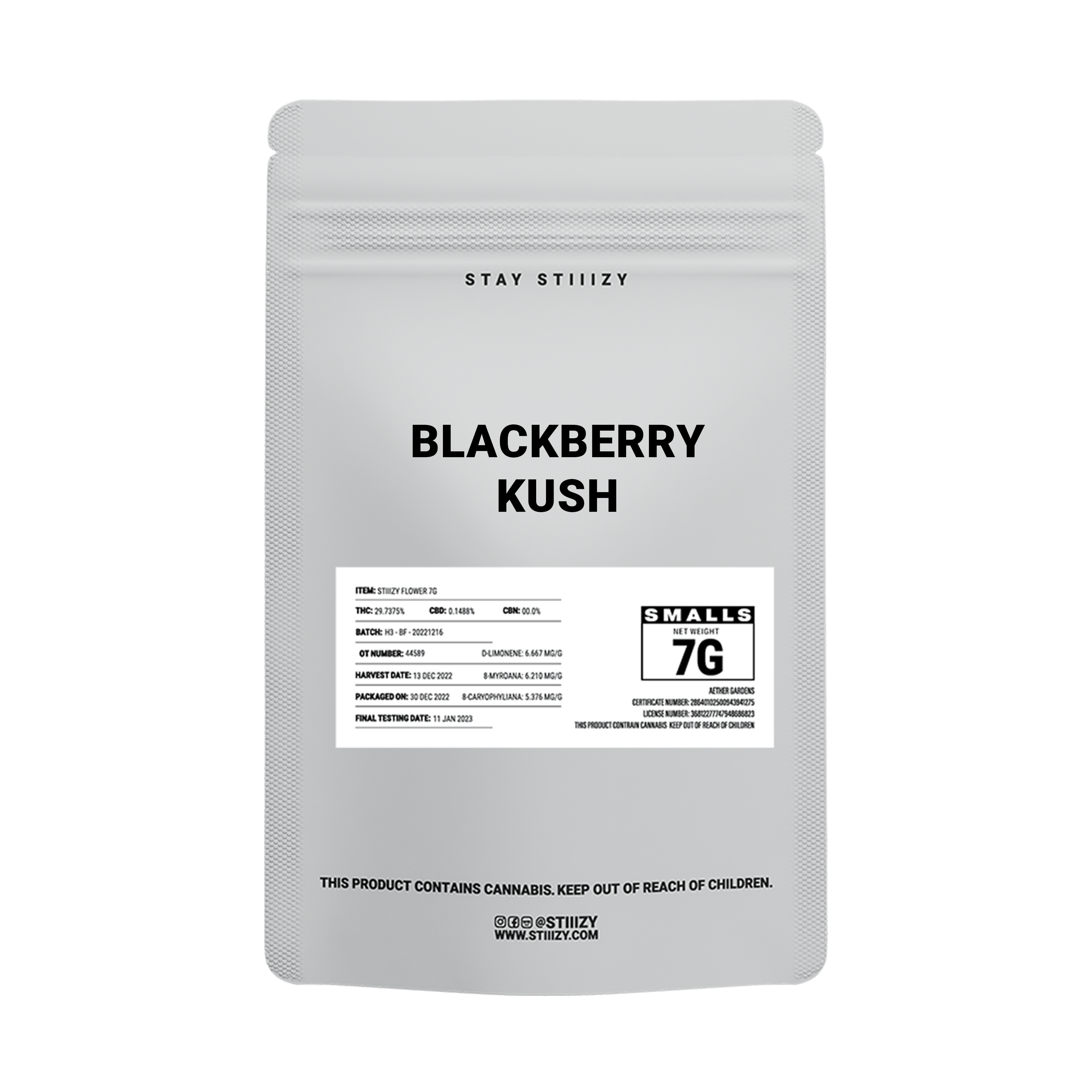 - BLACKBERRY KUSH - 7G White Label Mylar - image 2