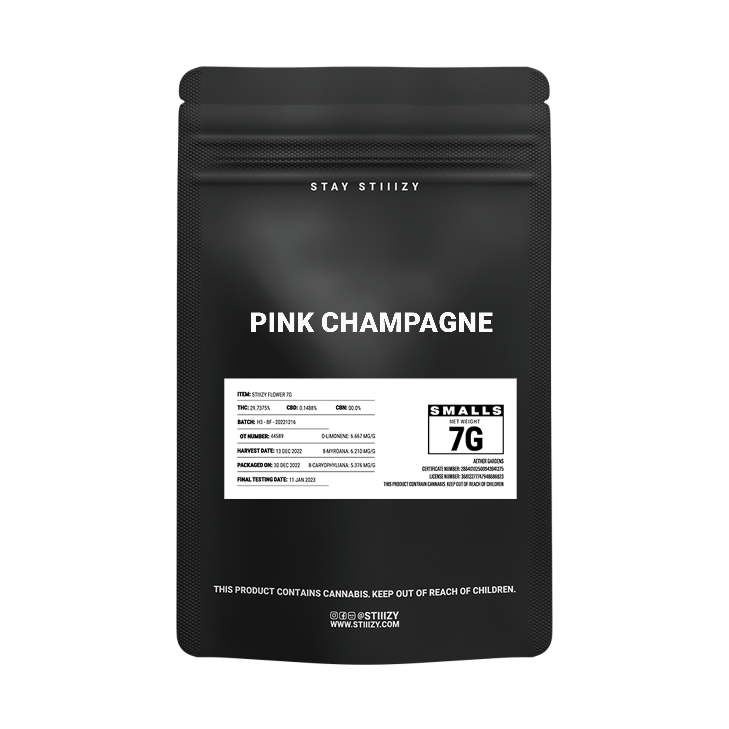 - PINK CHAMPAGNE - 7G Black Label Mylar - image 2