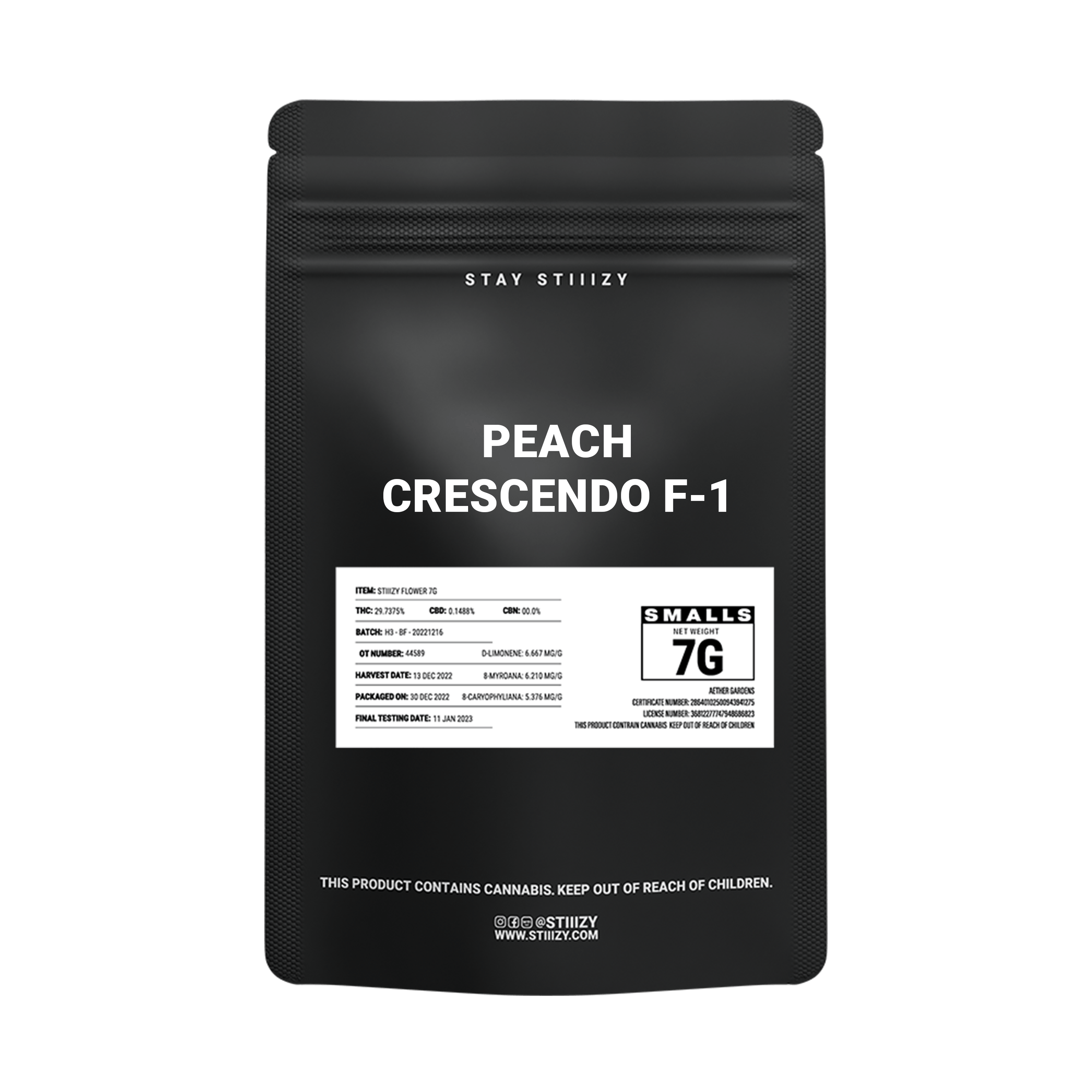 - PEACH CRESCENDO - 7G Black Label Mylar - image 2