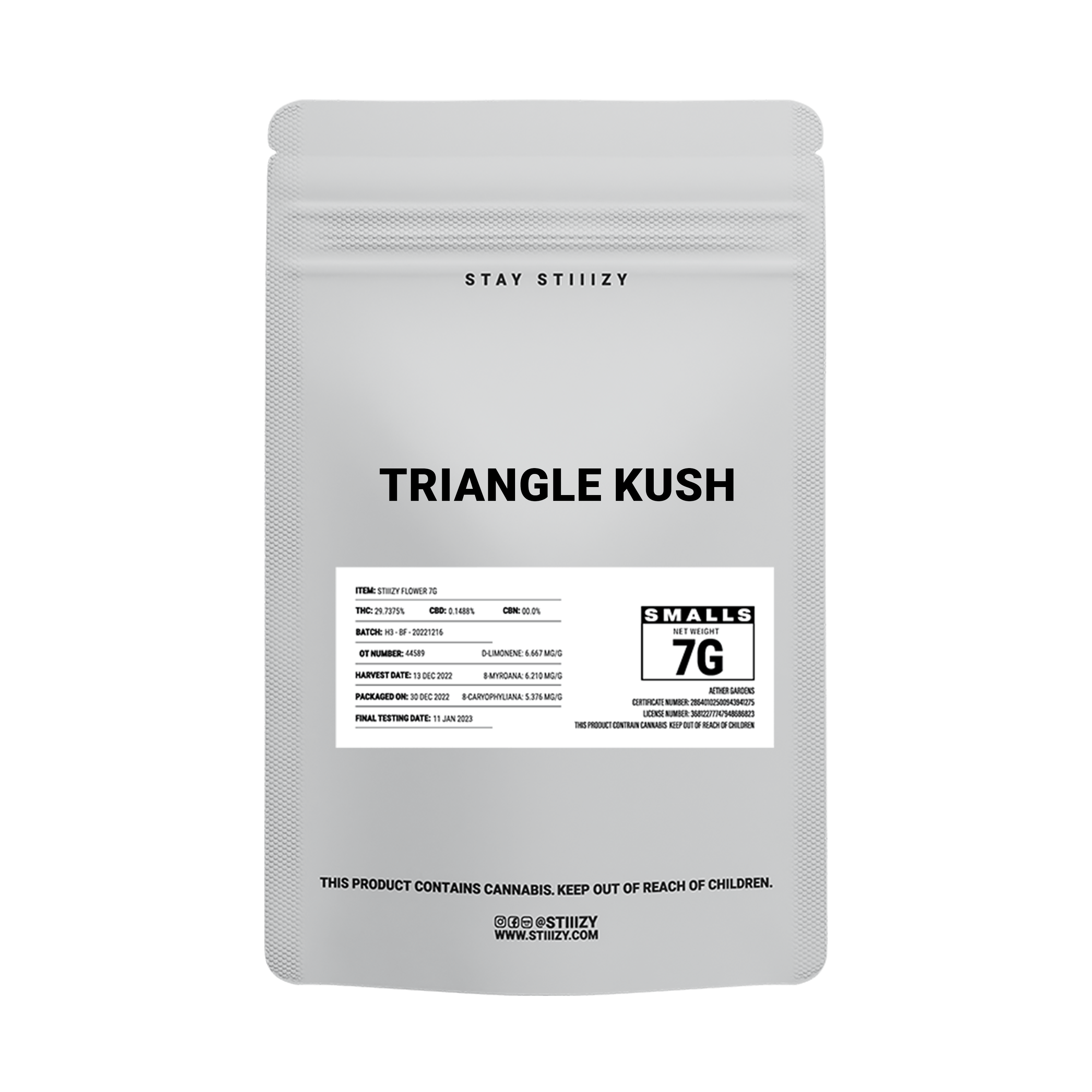 - TRIANGLE KUSH - 7G White Label Mylar - image 2