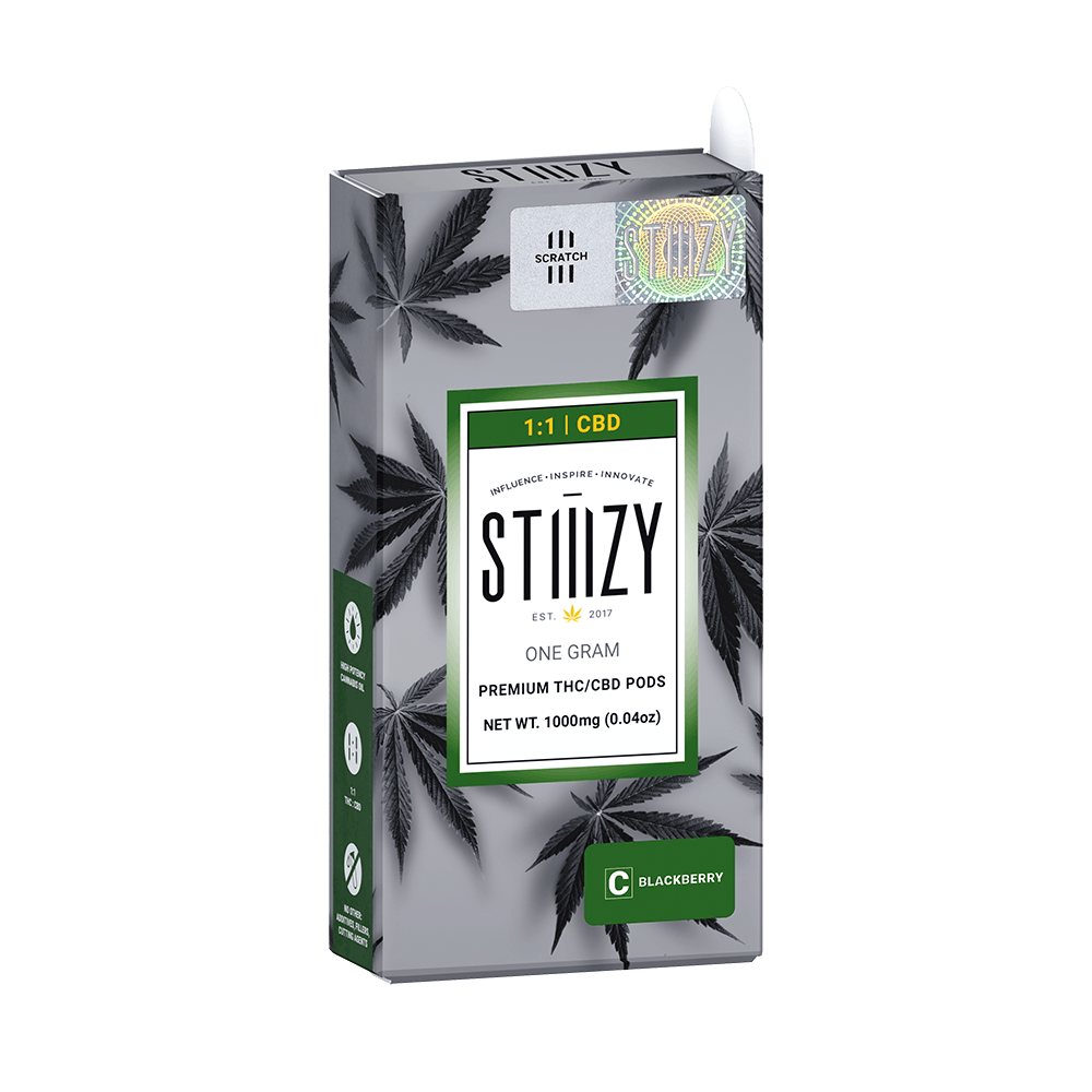 Vape Cartridge - BLACKBERRY 1G 1:1 (CBD/THC) Original Pod - STIIIZY - image 3