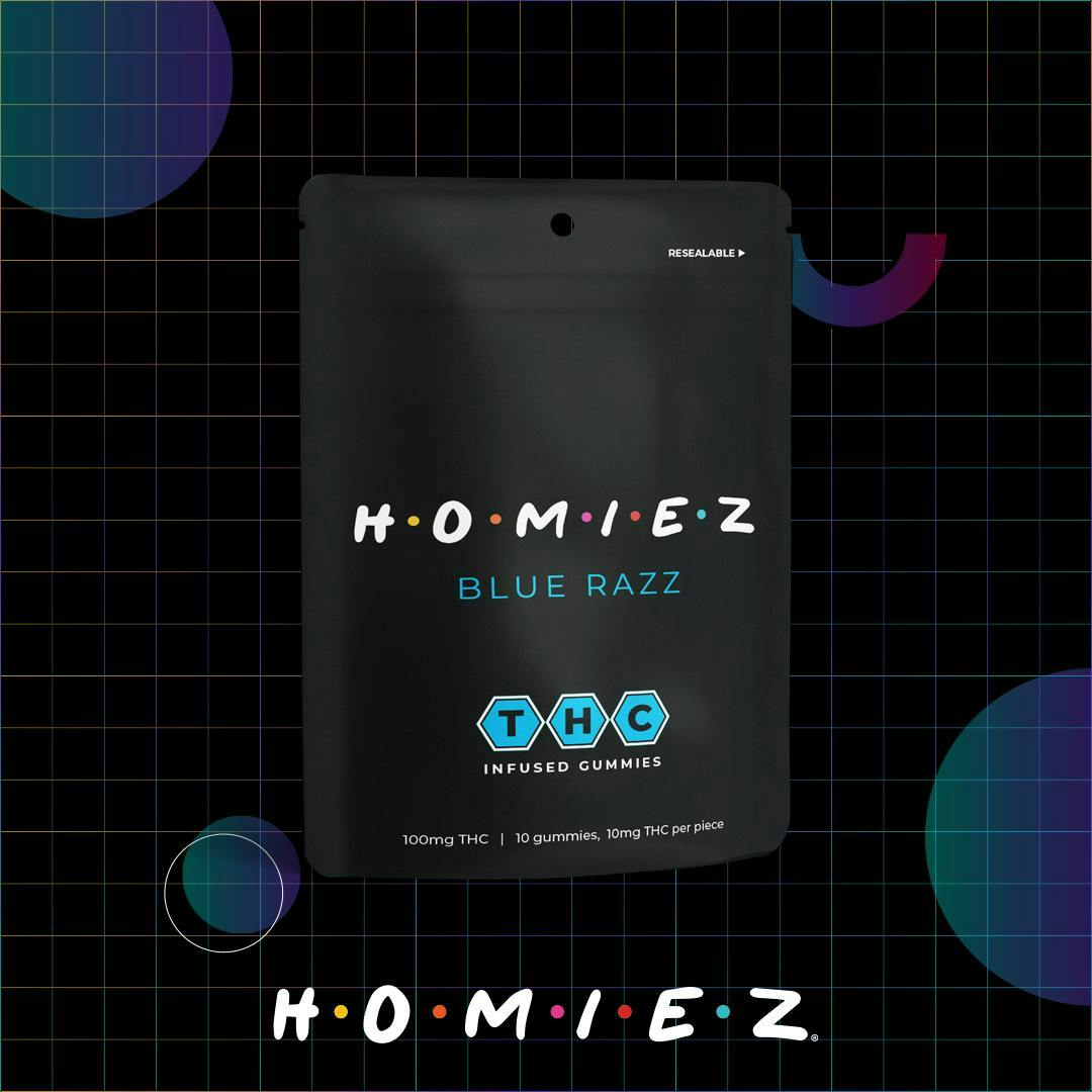 Blue Razz • 100MG Gummies • HOMIEZ • MED - image 1