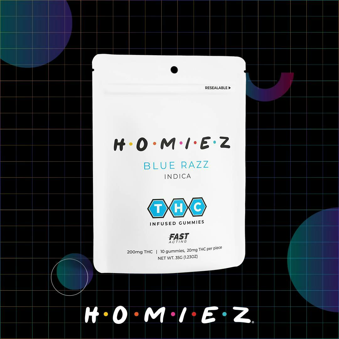 Blue Razz • 200MG Gummies • HOMIEZ • MED - image 1