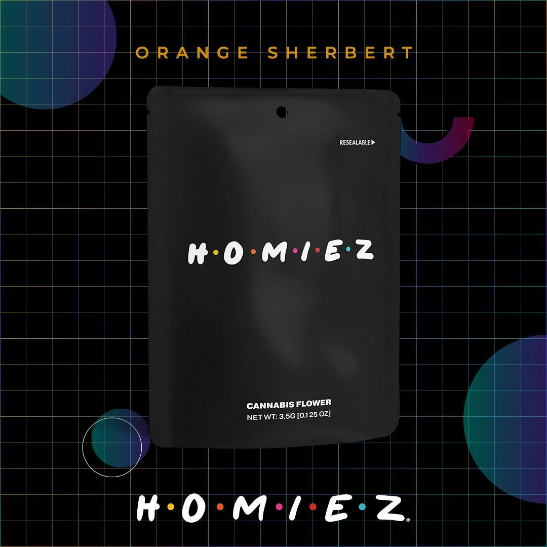 Orange Sherbert • 5 Pack Pre-Rolls • HOMIEZ • MED - image 1