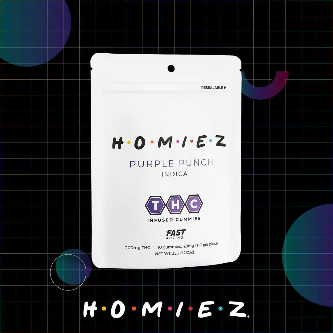 Purple Punch • 200MG Gummies • HOMIEZ • MED - image 1