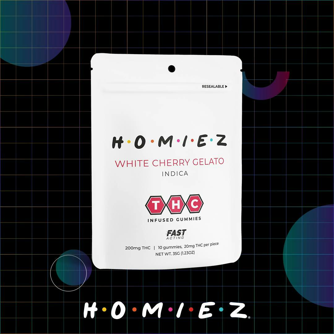 White Cherry Gelato • 200MG Gummies • HOMIEZ • MED - image 1