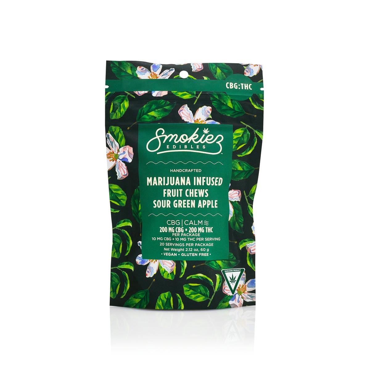 Sour Green Apple 200mg CBG : 200mg THC Fruit Chews - MI - image 1