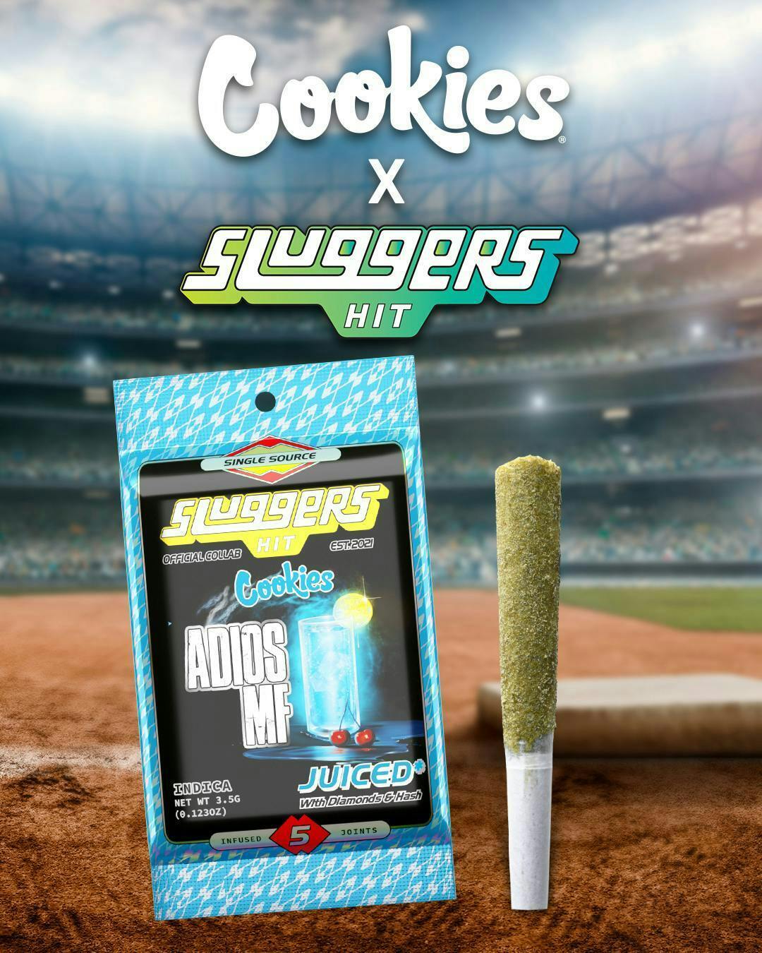 Cookies x Sluggers - 5pk Pre Rolls - Adios Mother Fucker - image 1