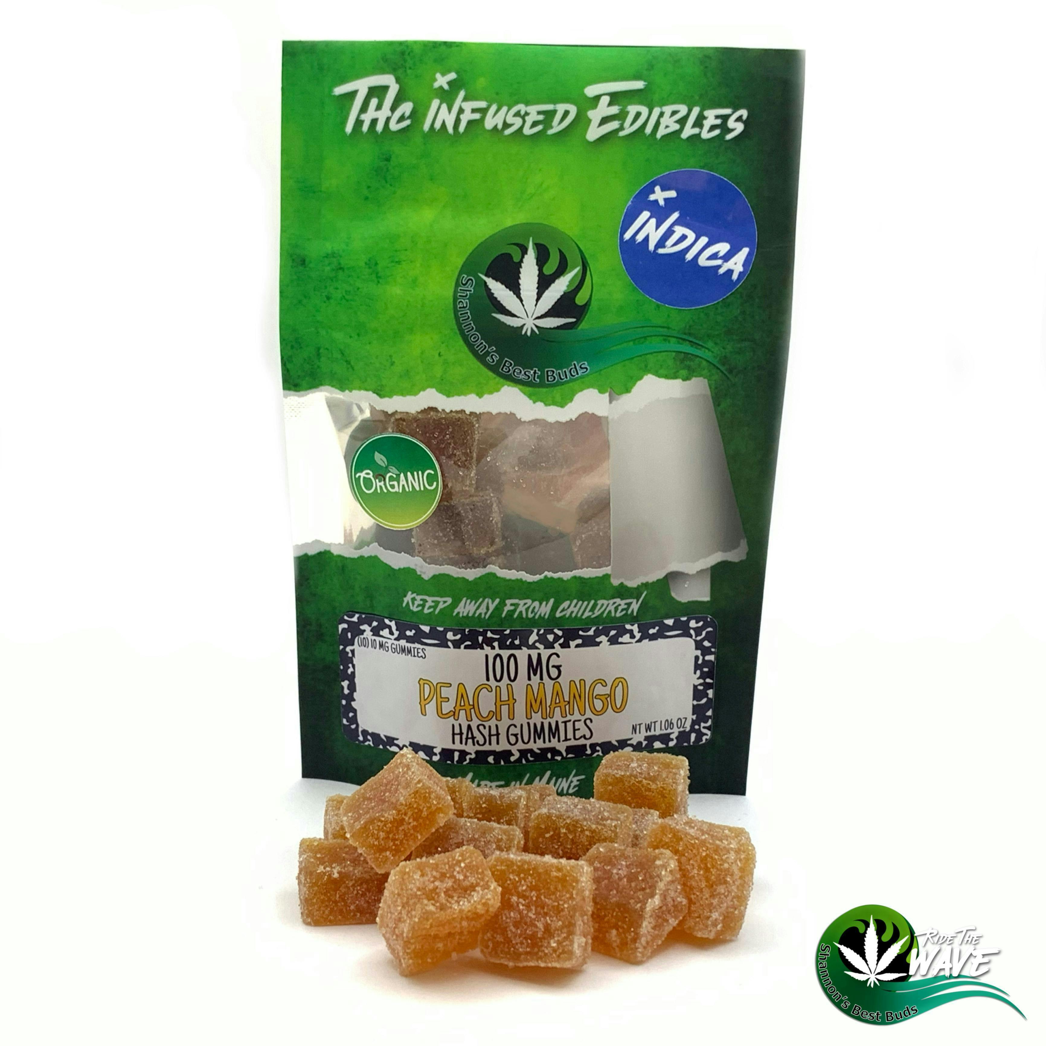Shannon’s Hash Gummies - Peach Mango - Indica - 100mg - image 1