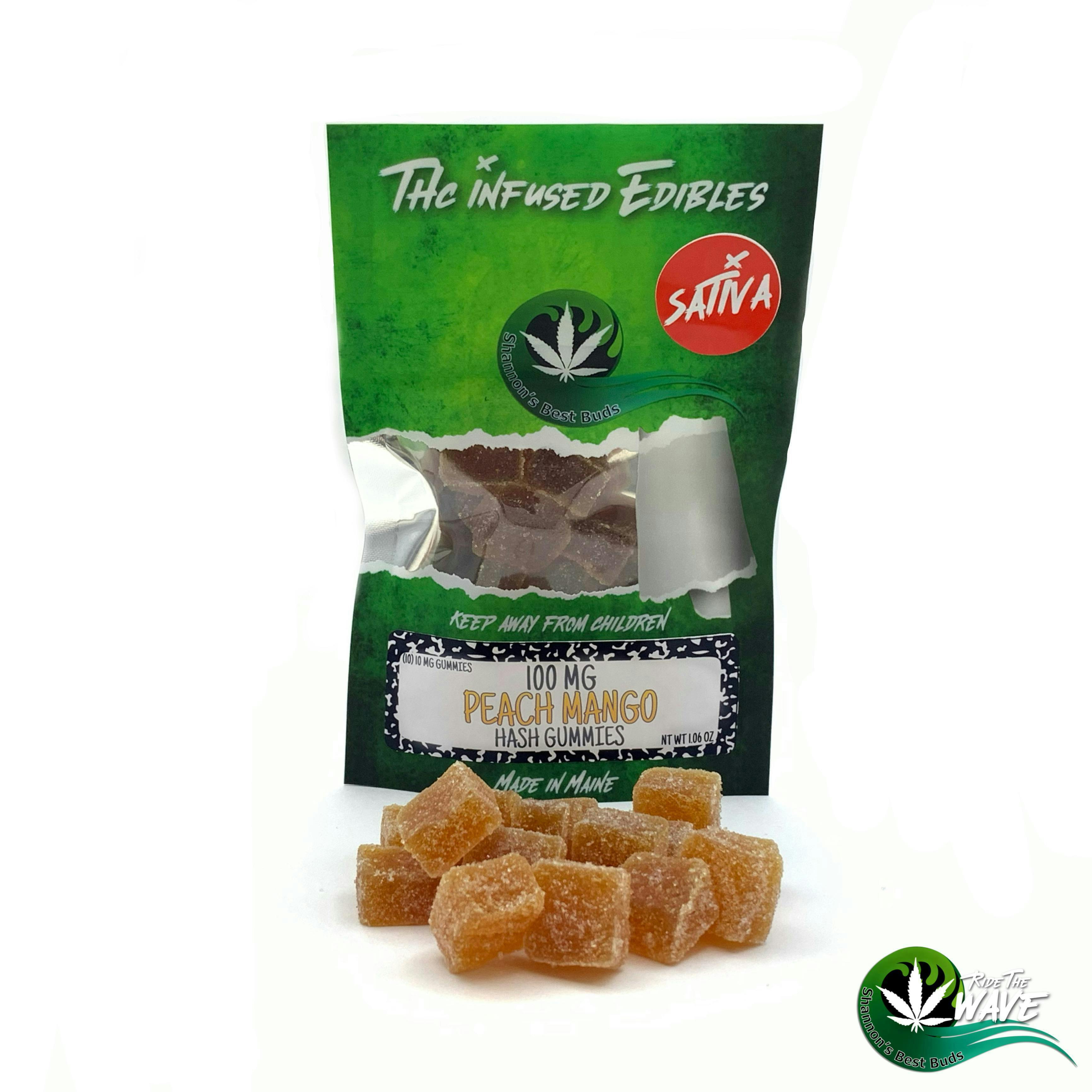 Shannon’s Hash Gummies - Peach Mango - Sativa - 100mg - image 1