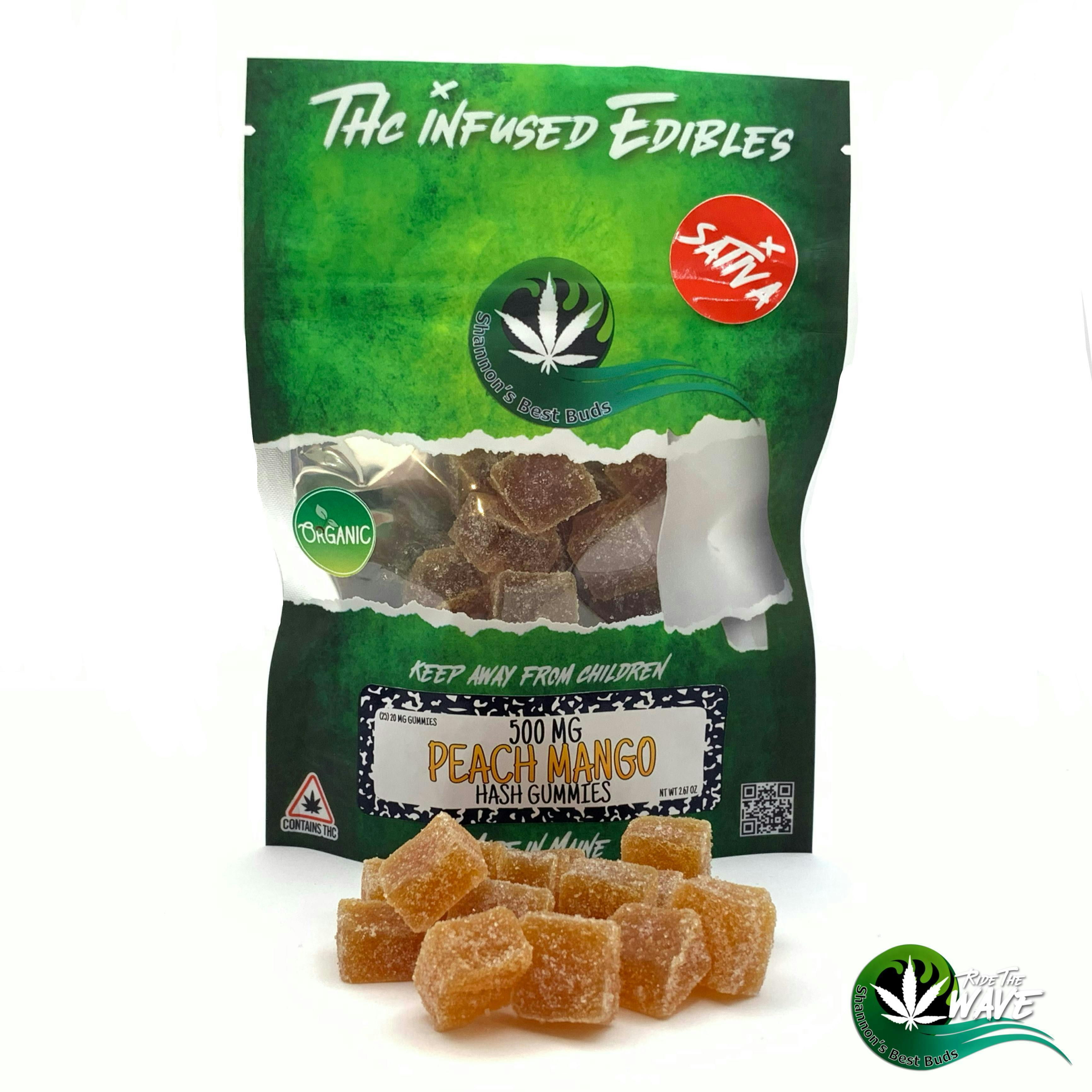Shannon’s Hash Gummies - Peach Mango - Sativa - 500mg - image 1