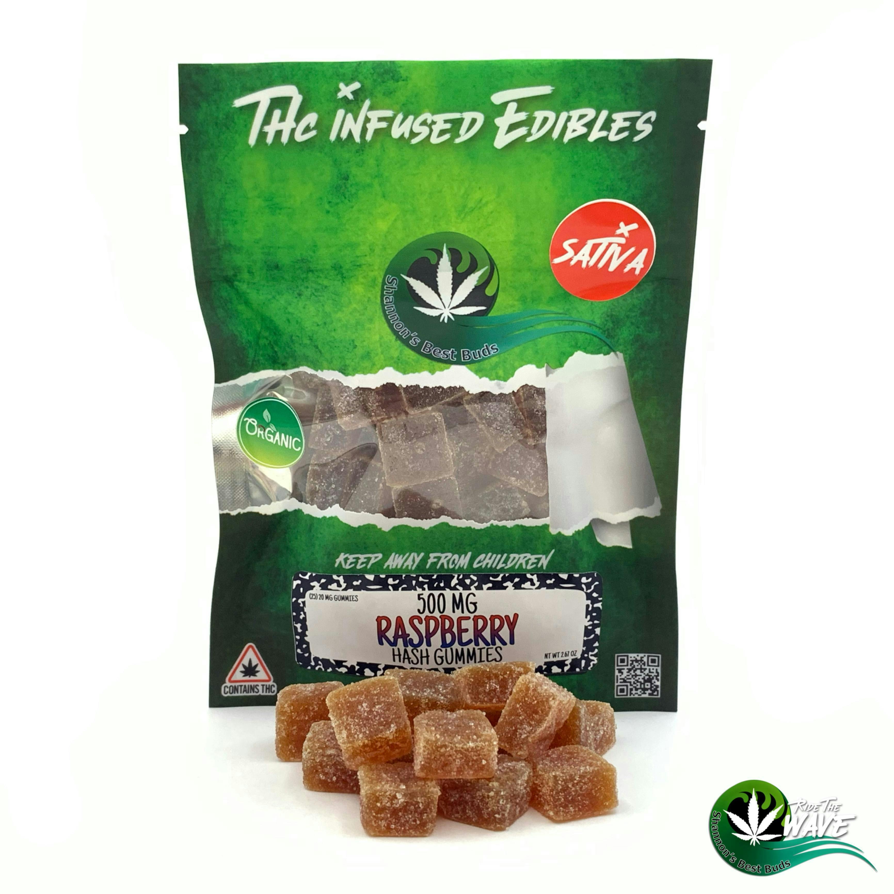 Shannon’s Hash Gummies - Raspberry - Sativa - 500mg - image 1