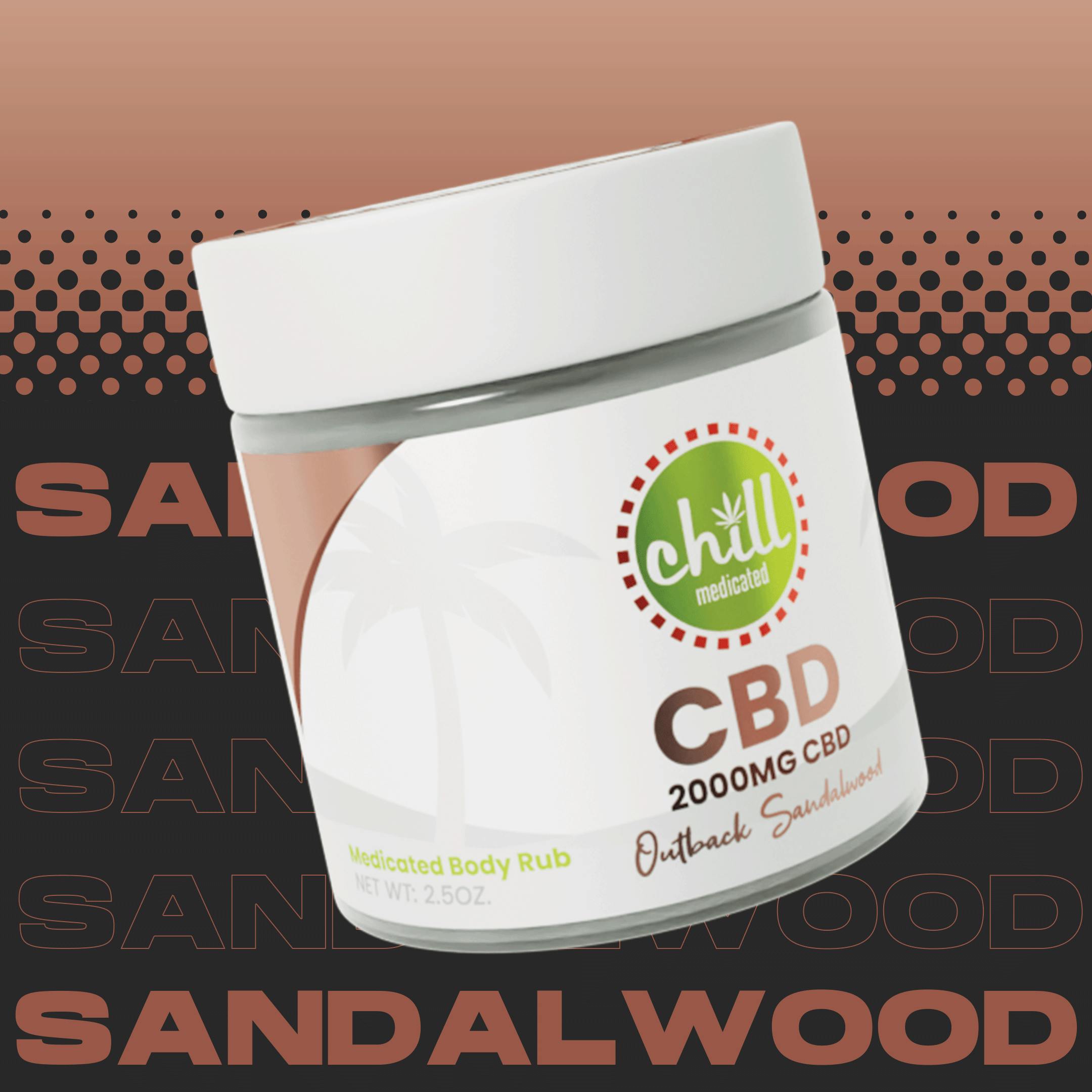 2000mg CBD | Outback Sandalwood Body Rub | MED - image 2