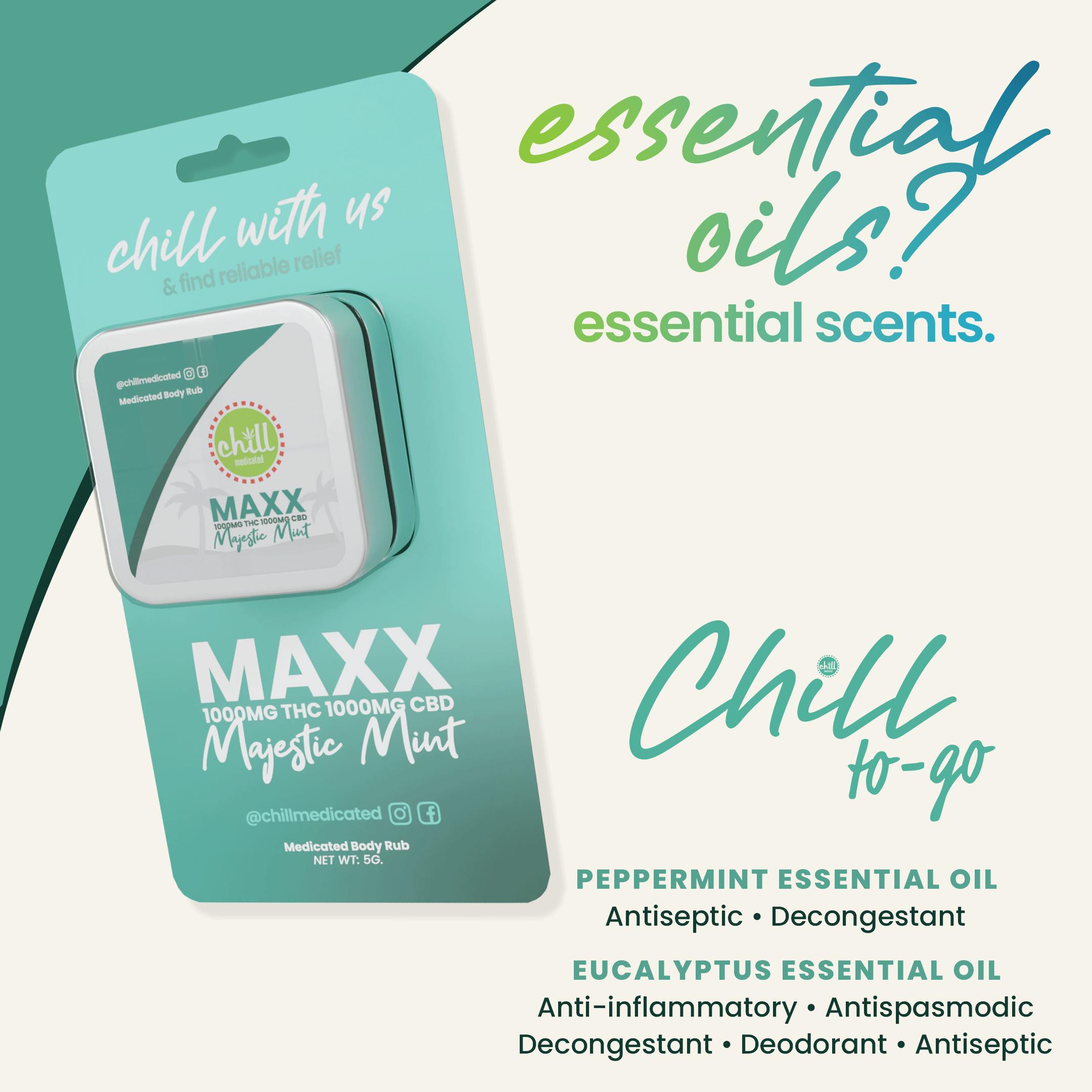 75mg THC : 75mg CBD | MAXX TO-GO Majestic Mint Body Rub | MED - image 2