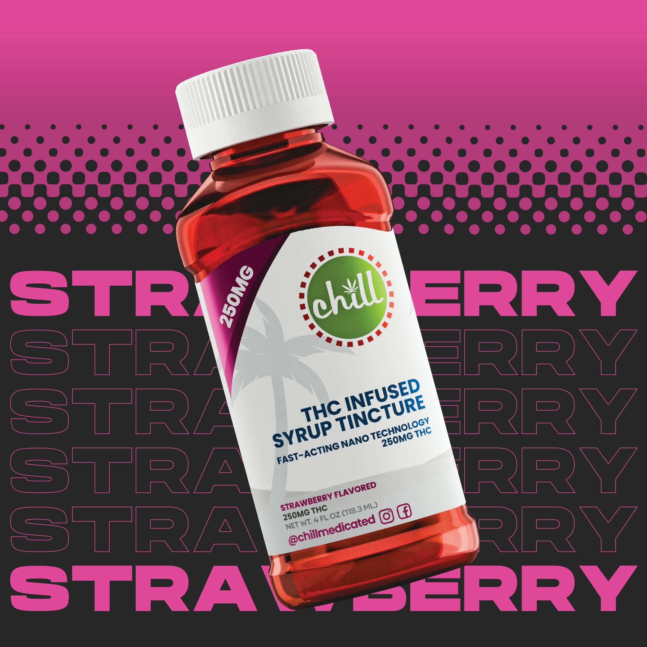 Strawberry | 250mg THC Syrup Tincture | Chill Medicated | REC - image 1