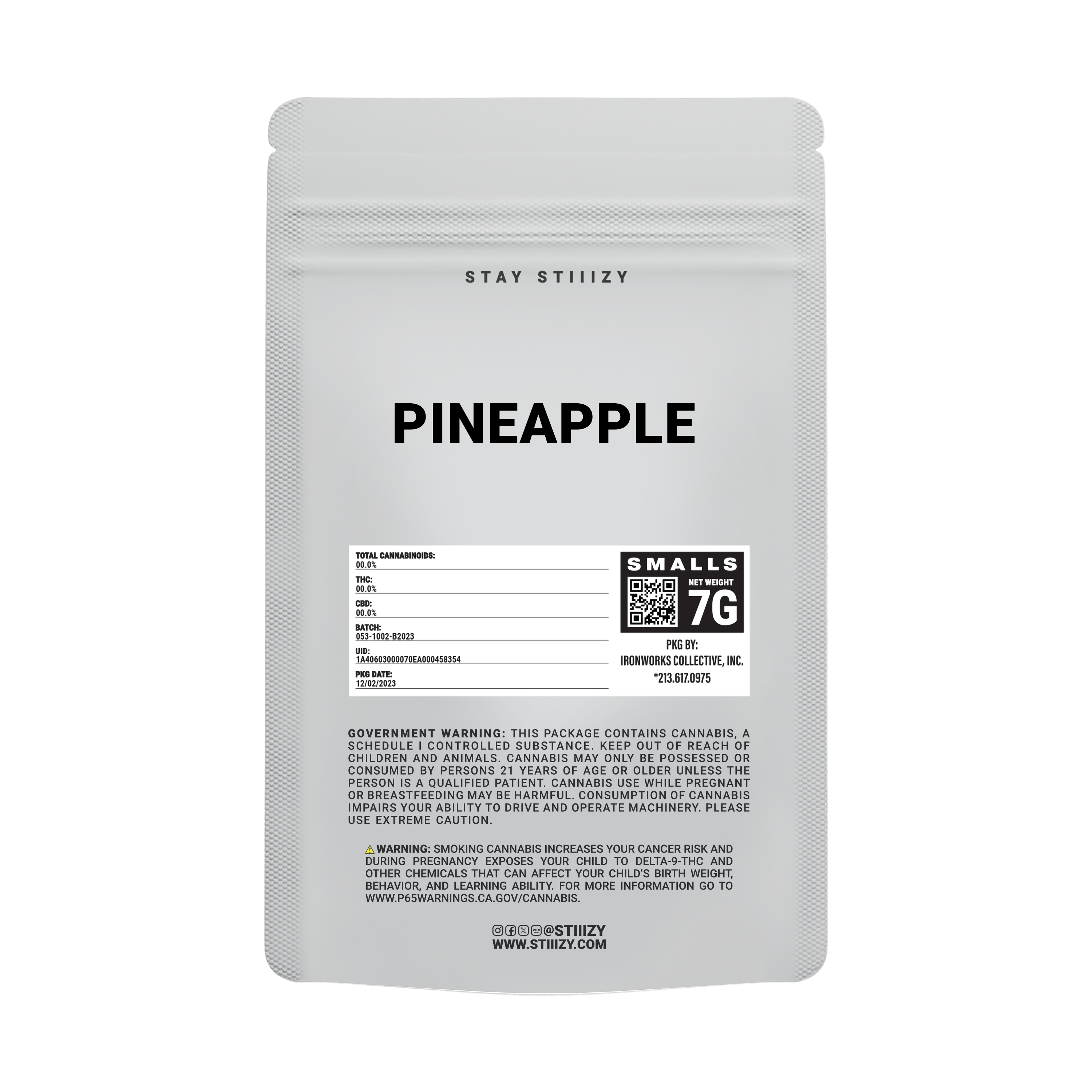 - PINEAPPLE - 7G White Label Mylar - image 1