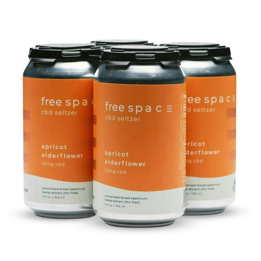 Free Space - Apricot Elderflower CBD Seltzer 4-pack - image 1