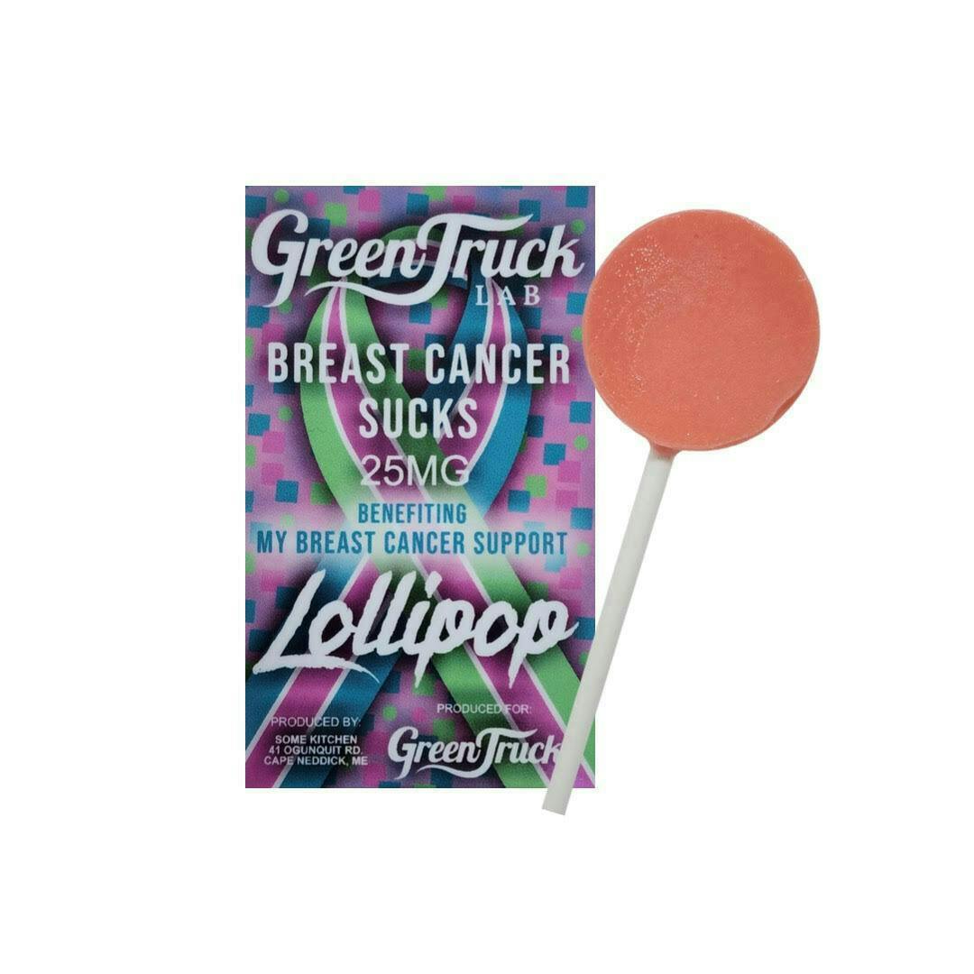 Premium Cannabis Lollipop - *Sugar Free* Breast Cancer Sucks (25 MG) - image 1