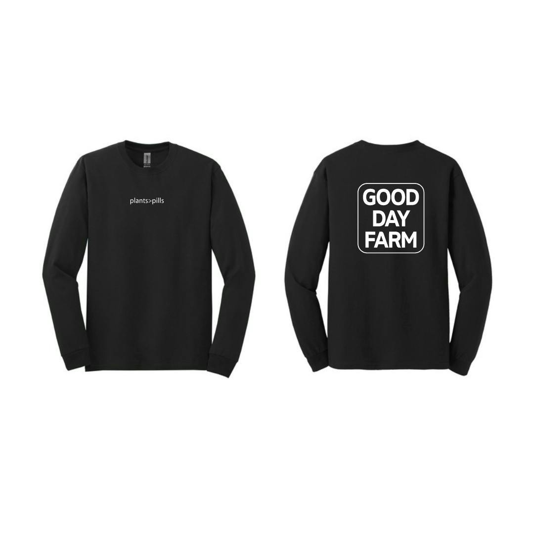 GDF: Apparel | Plants Over Pills Long Sleeve T-Shirt | Black | 3XL - image 1