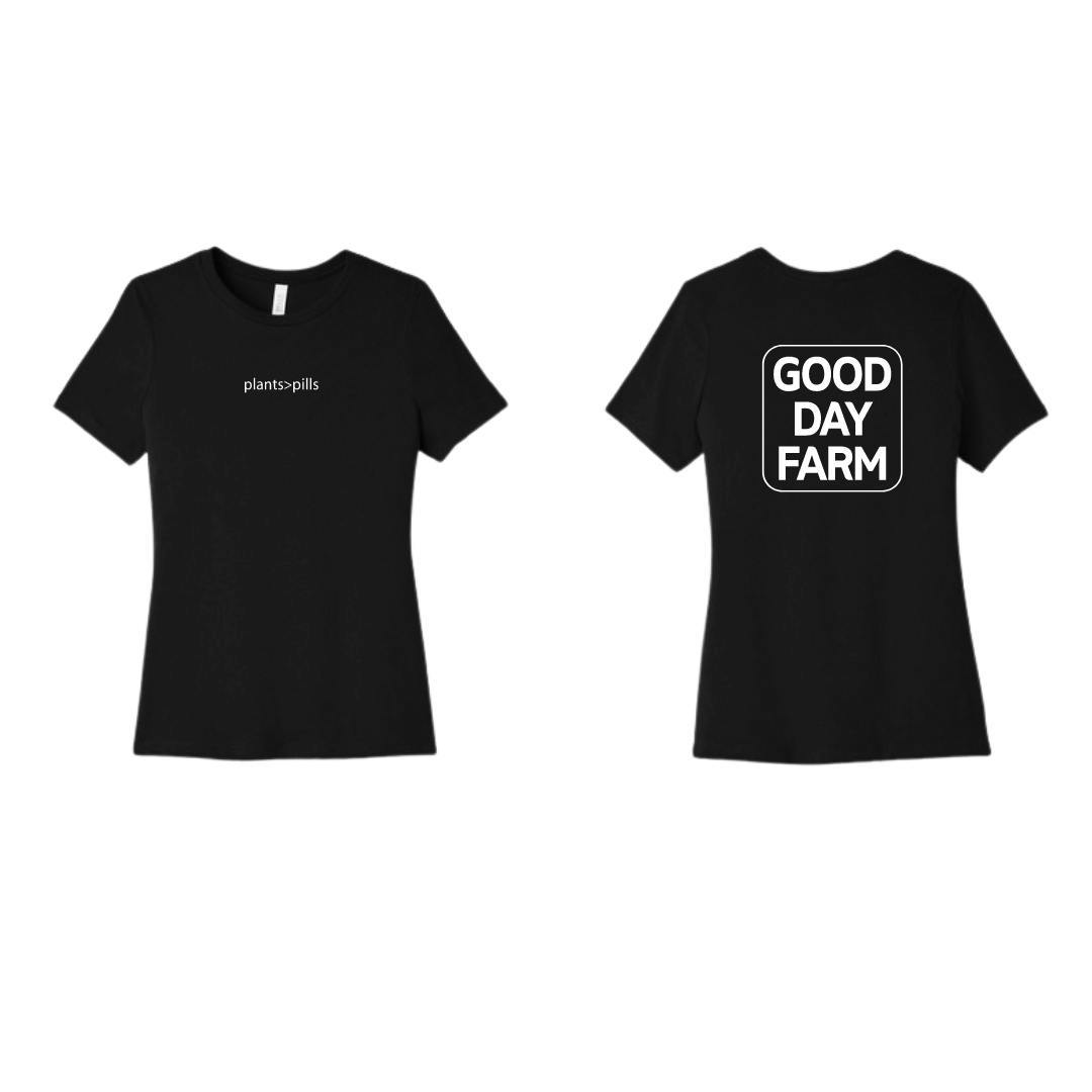 GDF: Apparel | Plants Over Pills Women's T-Shirt | Black | Medium - image 1