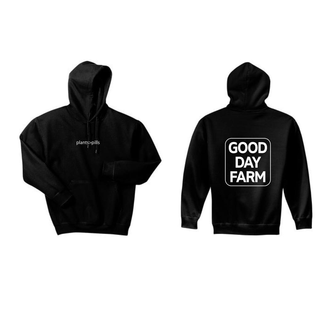GDF: Apparel | Fleece Hoodie | Plants Over Pills | Black | Small - image 1