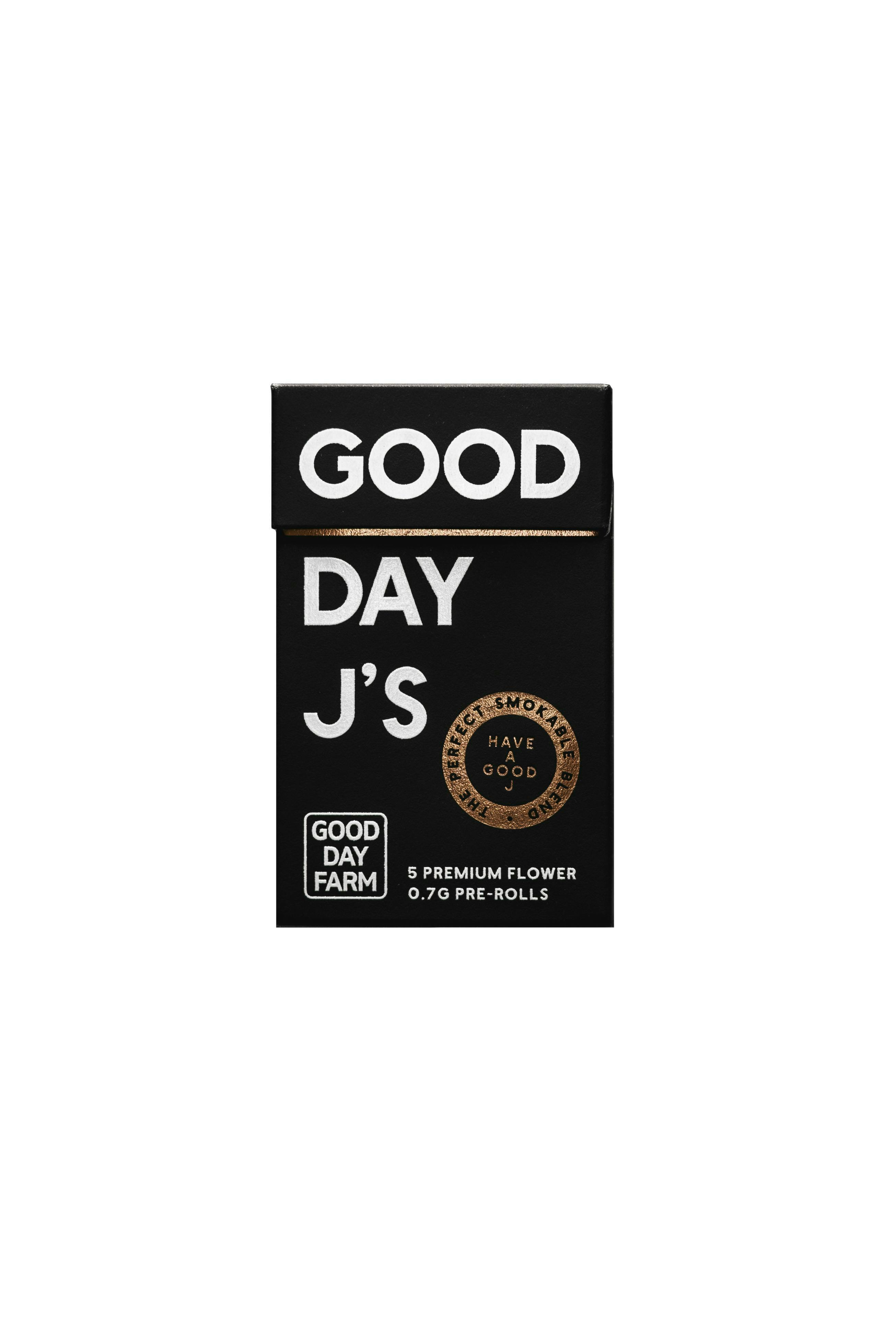GDF: Pre-Roll Pack | Bubba Kush | Good Day J's | 0.7g ea | 5pk - image 1