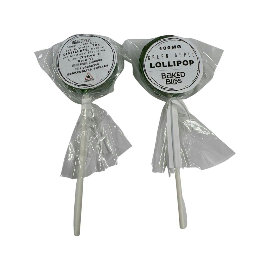 100mg Green Apple Lollipop -Baked Bliss - image 1