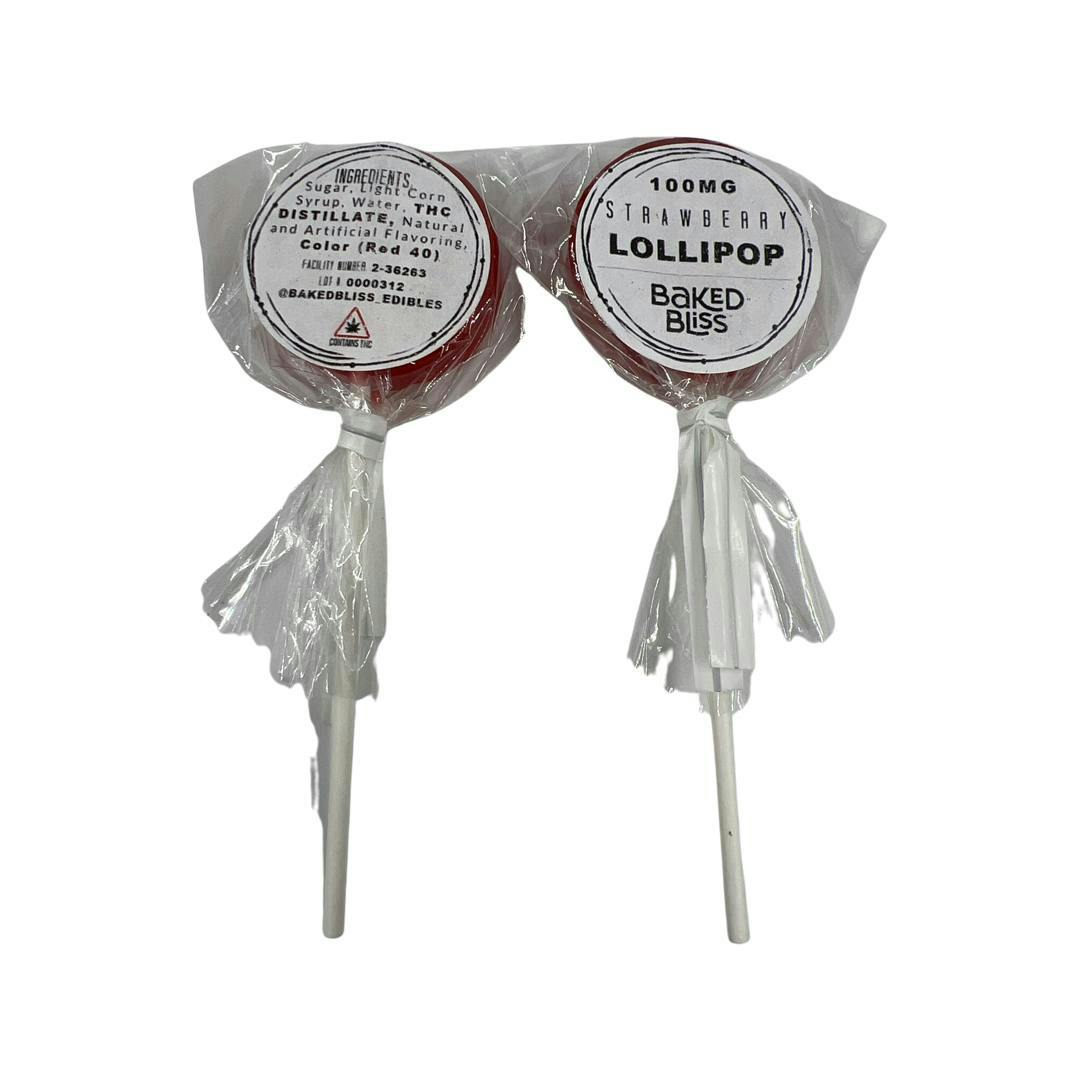 100mg Strawberry Lollipop -Baked Bliss - image 1