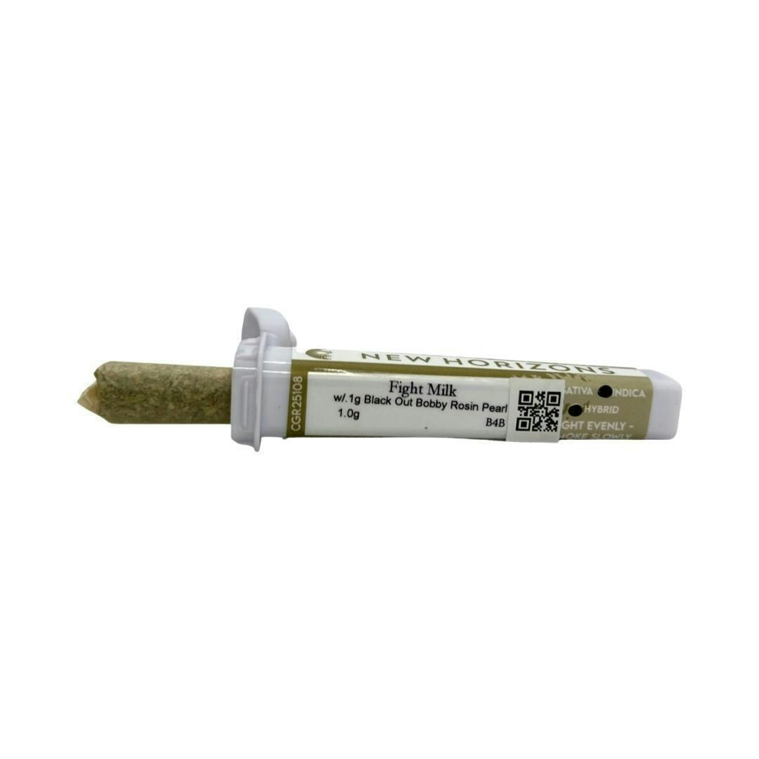 1g Fight Milk w/ .1g Black Out Bobby Rosin Pearl Pre-Roll - New Horizons - image 1